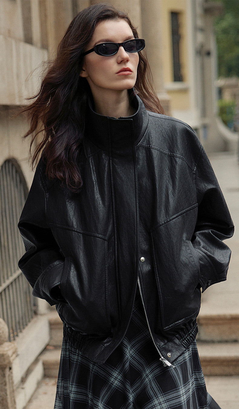 オイルワックス スタンドカラーブルゾン N6717