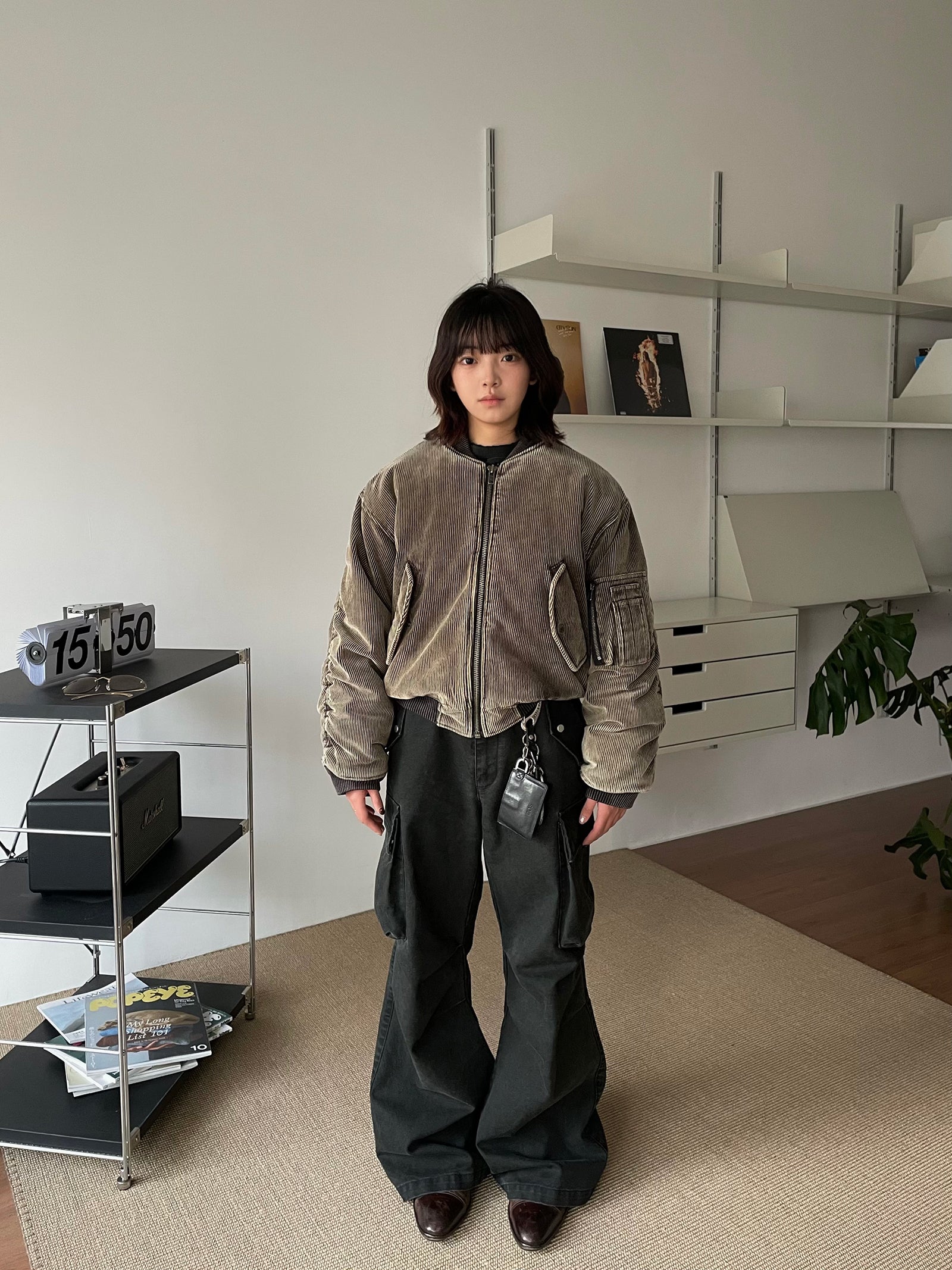 オリーブグリーン レザーボンバージャケット オリーブグリーン ボンバージャケット - メルカリ