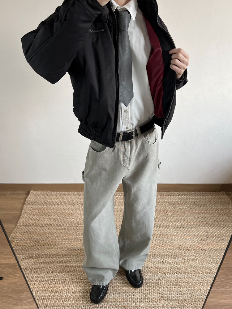 【3Mテック系中綿】ボアカラー・パデッドハリントンジャケット　N6235