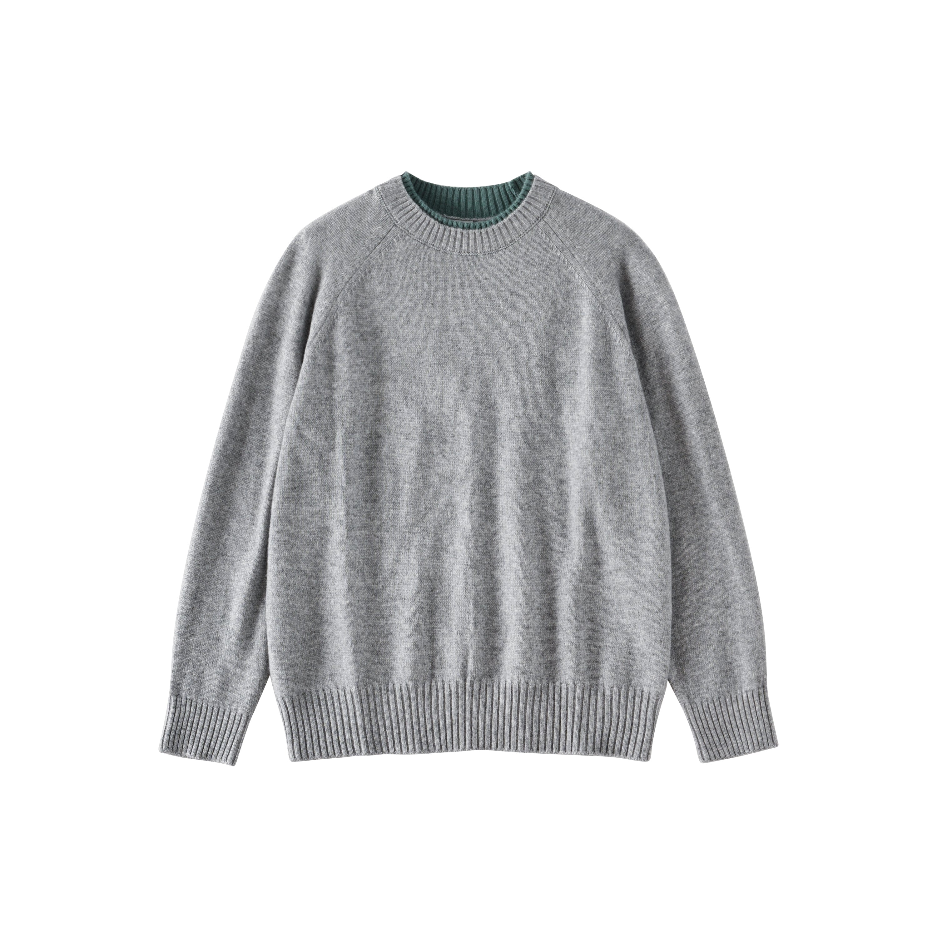 33%シープウール・ラグランスリーブ・クルーネックニット N6227