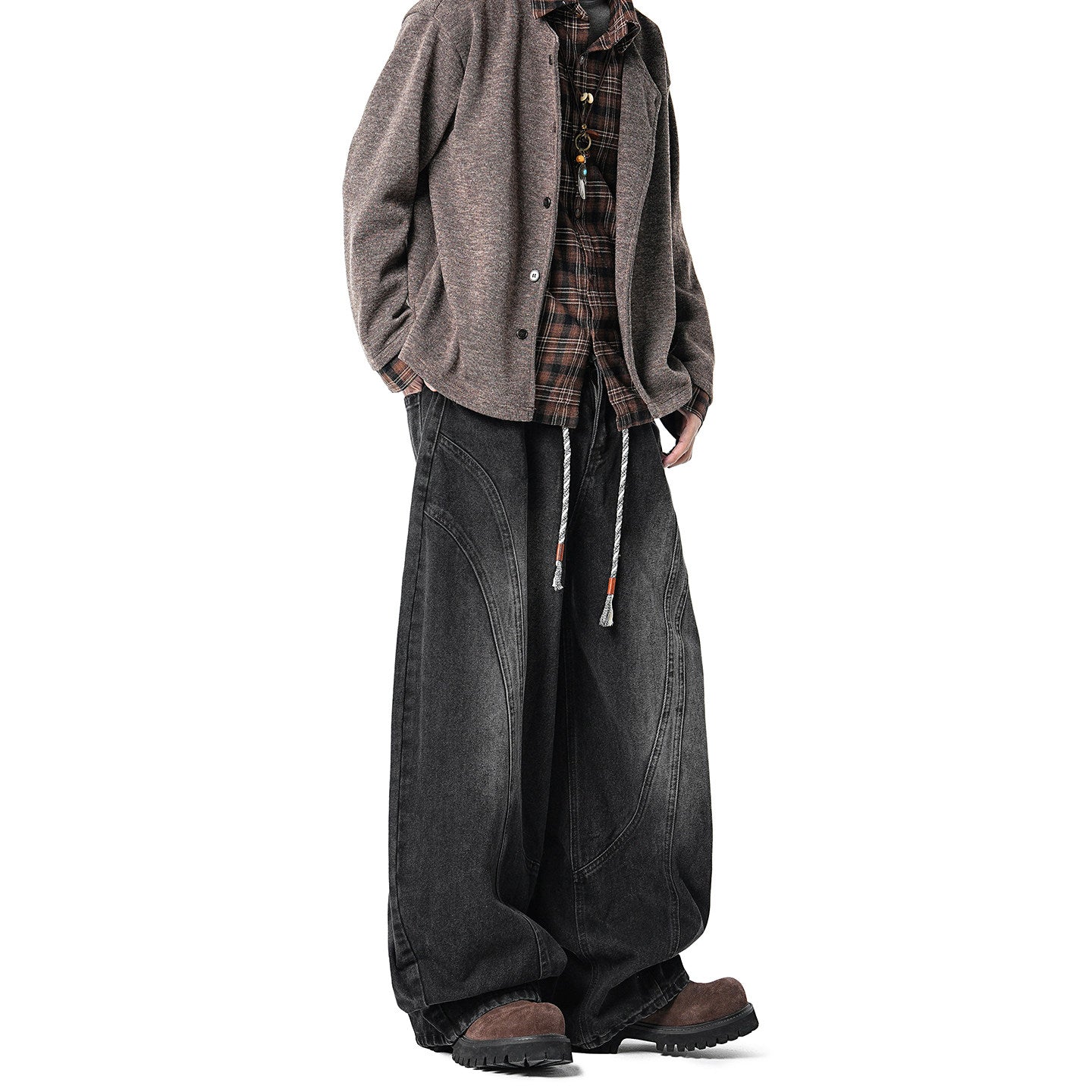 カーブドカット ストレート デコンストラクトデニム N6332