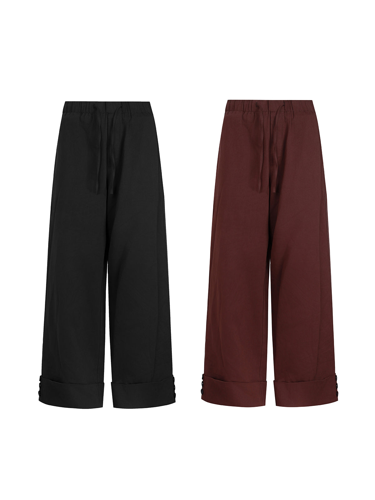 テンセルブレンド・ディープカフ・ワイドトラウザーズ　N6102