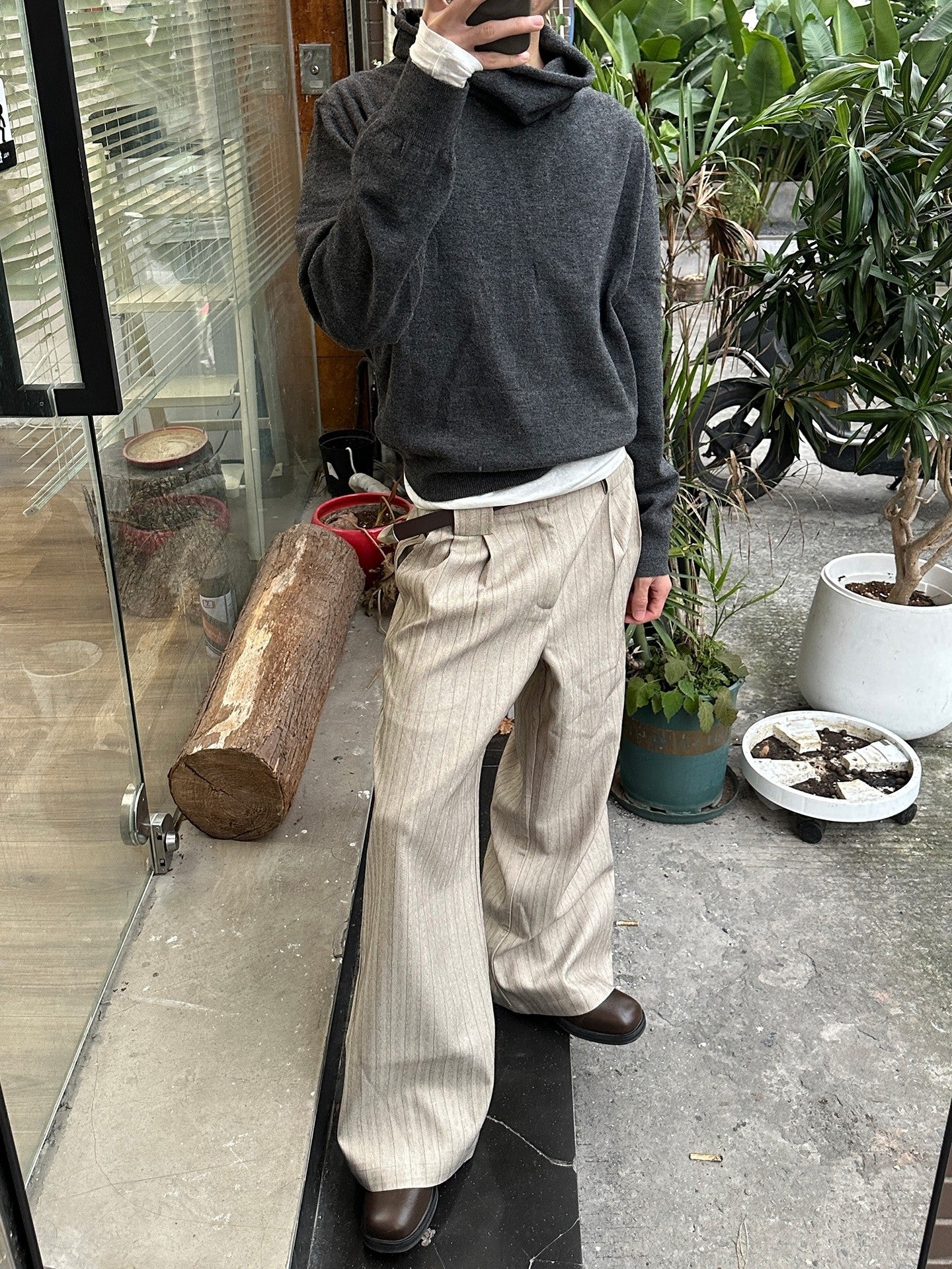 ストライプAライン タックワイド TRスラックス　N6416