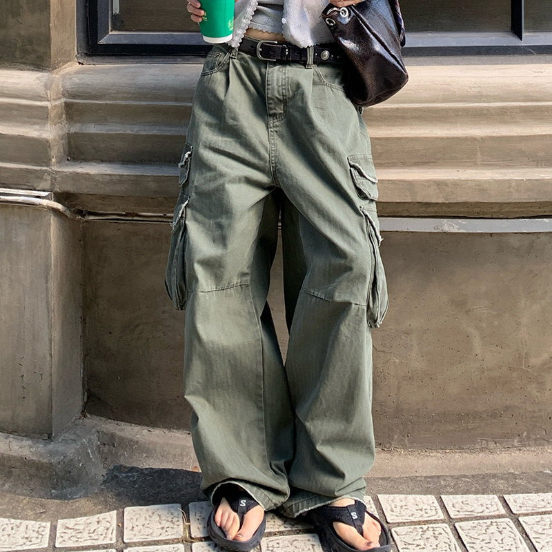 ヴィンテージウォッシュ カーゴワイドパンツ　N6751