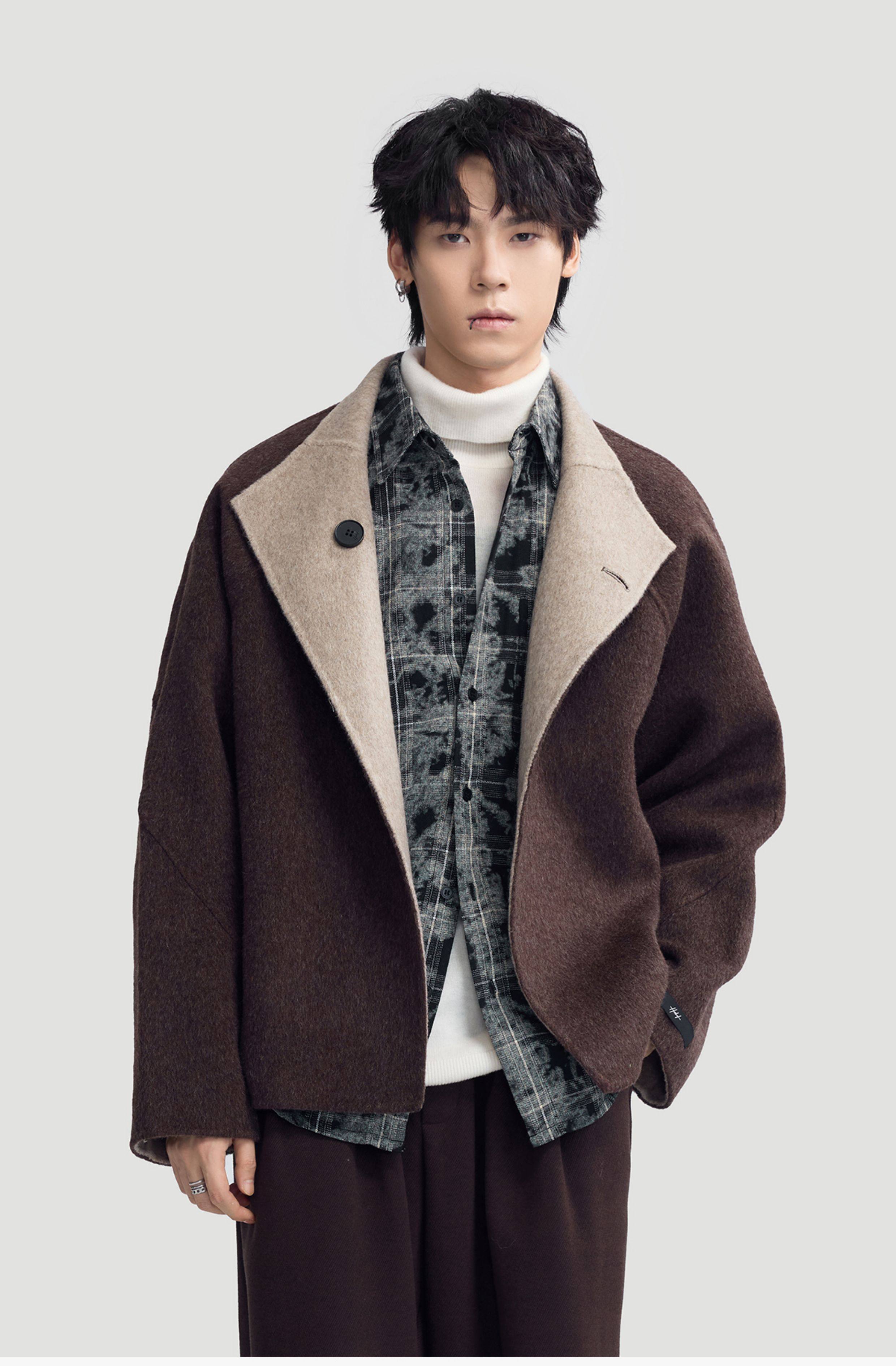 リバーシブル ダブルフェイス ウールコート N6476