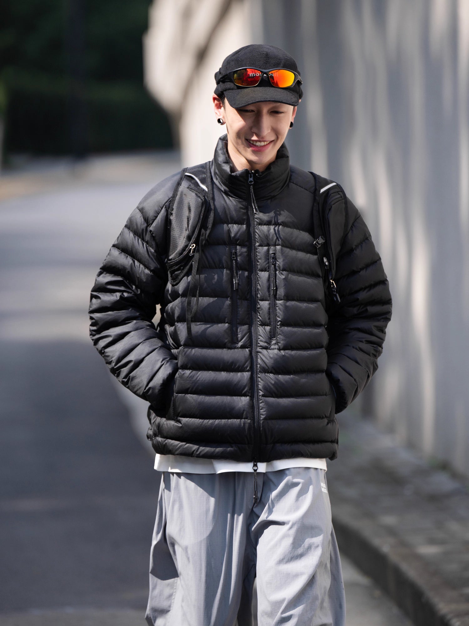 90%ホワイトダックダウン・防風撥水ボーダーキルトジャケット　N5950