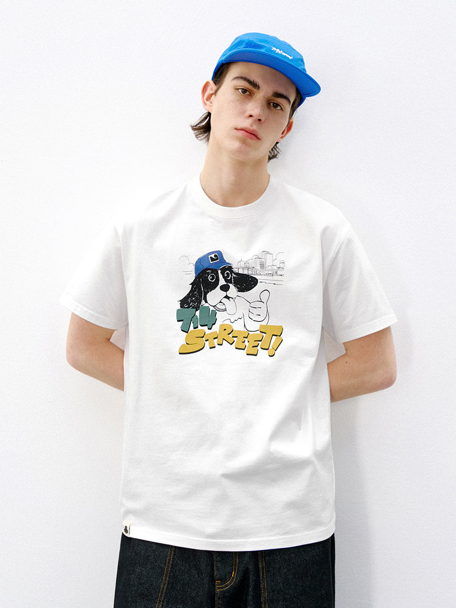 コットン ドッグキャラクター プリントTシャツ　N7089