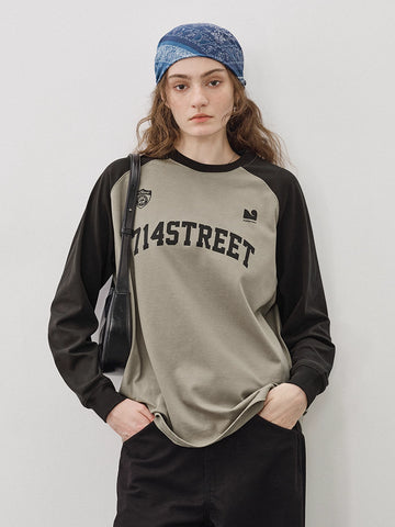 ヘビーウェイト カレッジロゴラグランロンT N5930