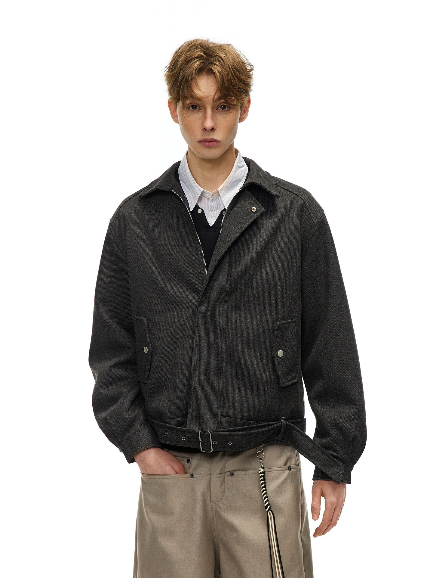 タイディテール フラワーネップ ウールジャケット　N6478