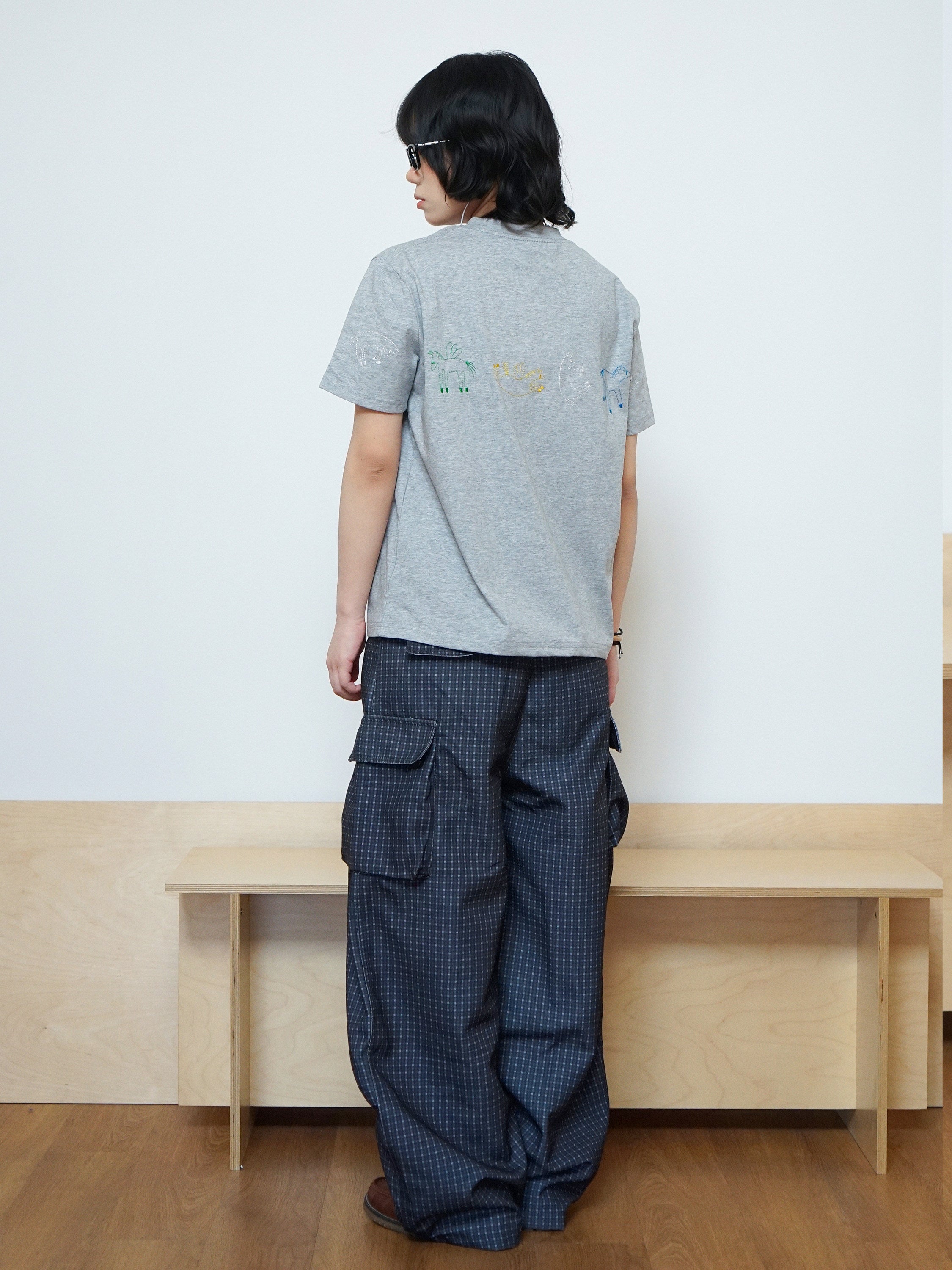 ドットチェックパラシュートカーゴパンツ　N6781