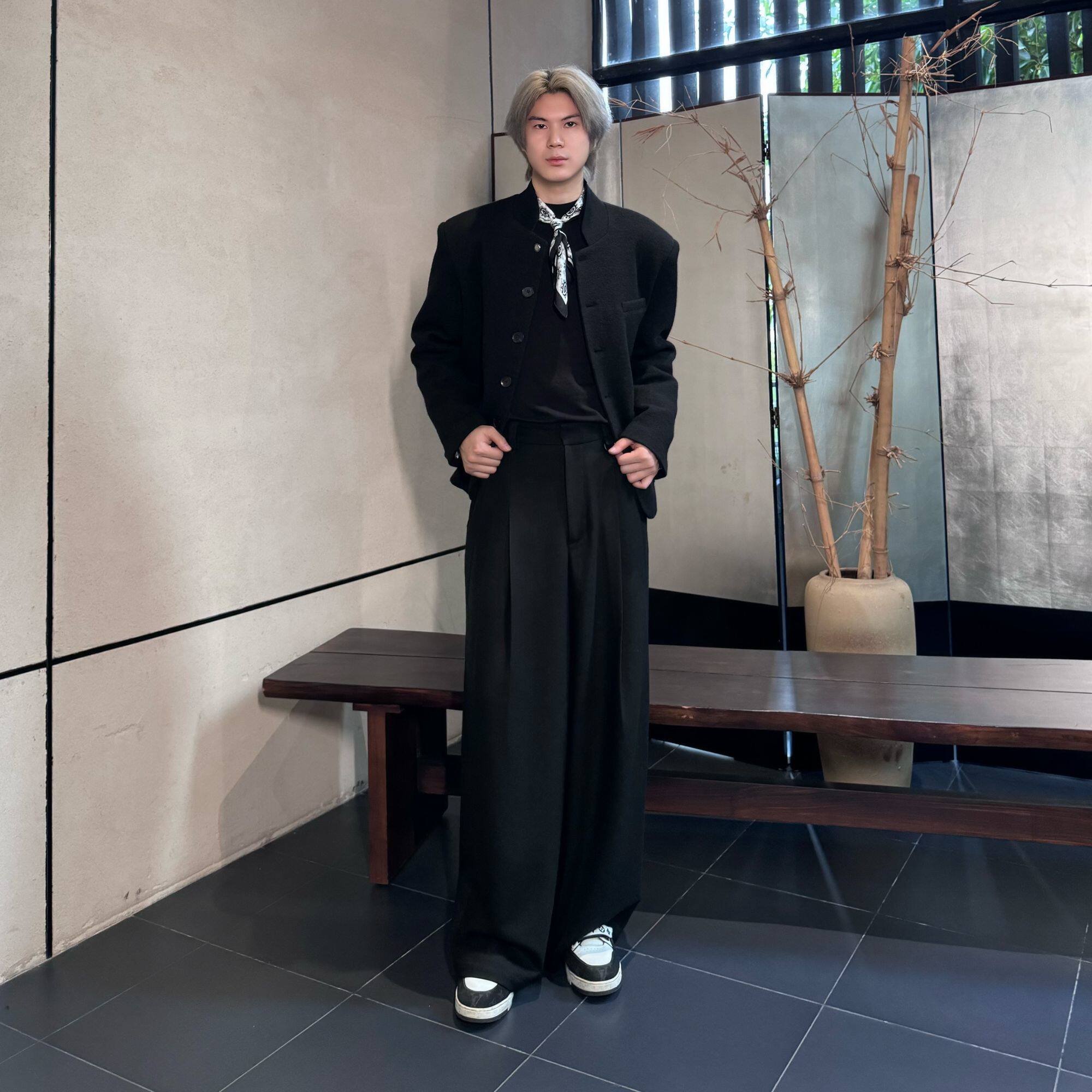 ウール×テンセル ラグジュアリードレープスラックス　N6558