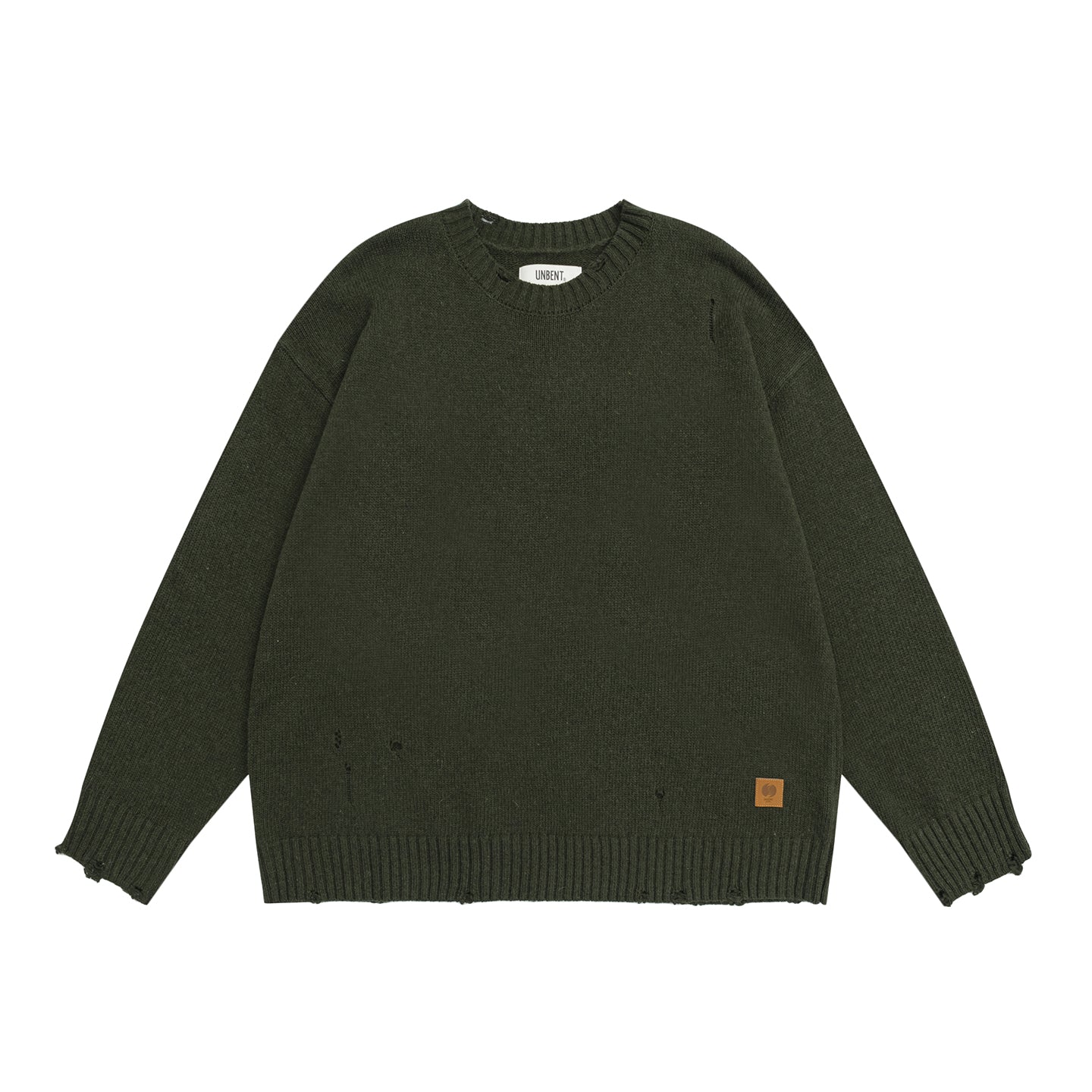 ダメージ加工ウール混 リラックスニットセーター N6257