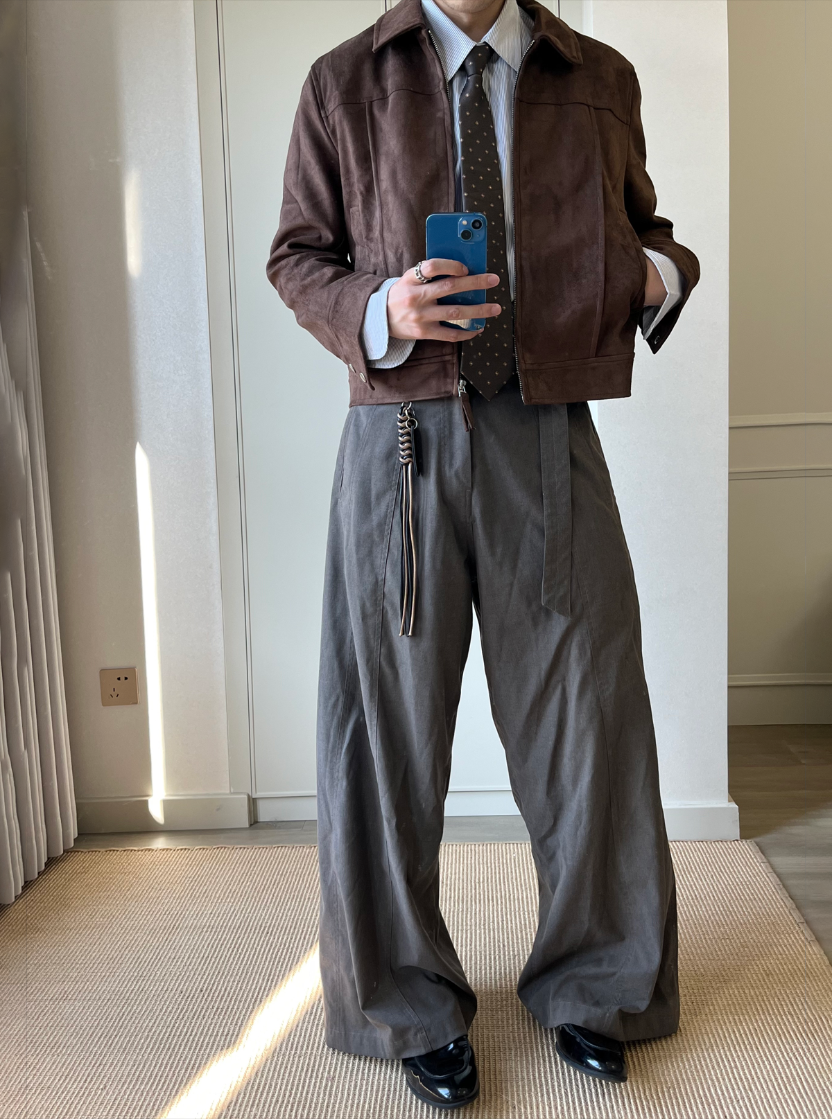 バーンスタイル スエード調 正肩ショートジャケット　N6266