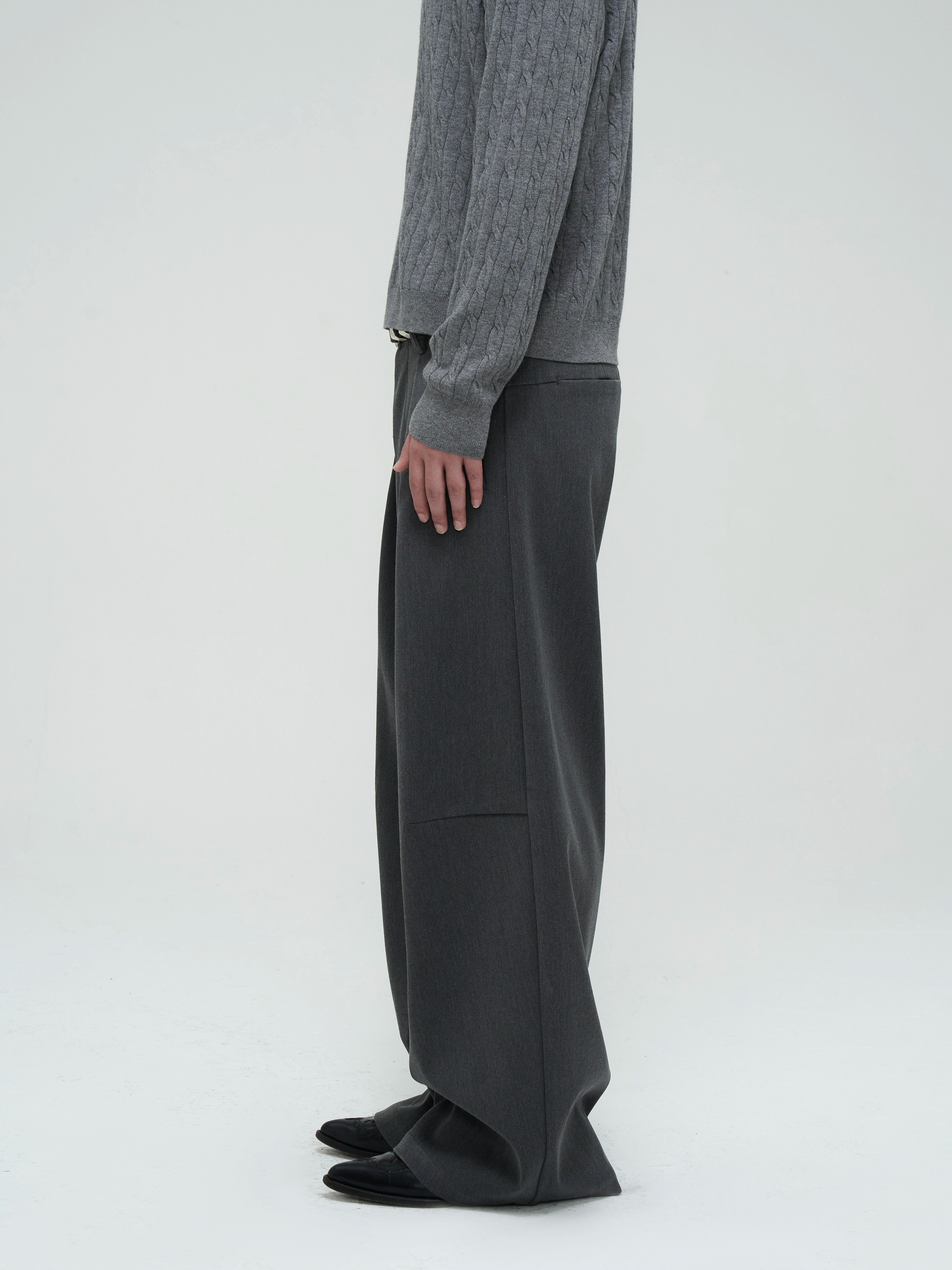 アークシルエット プリーツドレープスラックス N5989