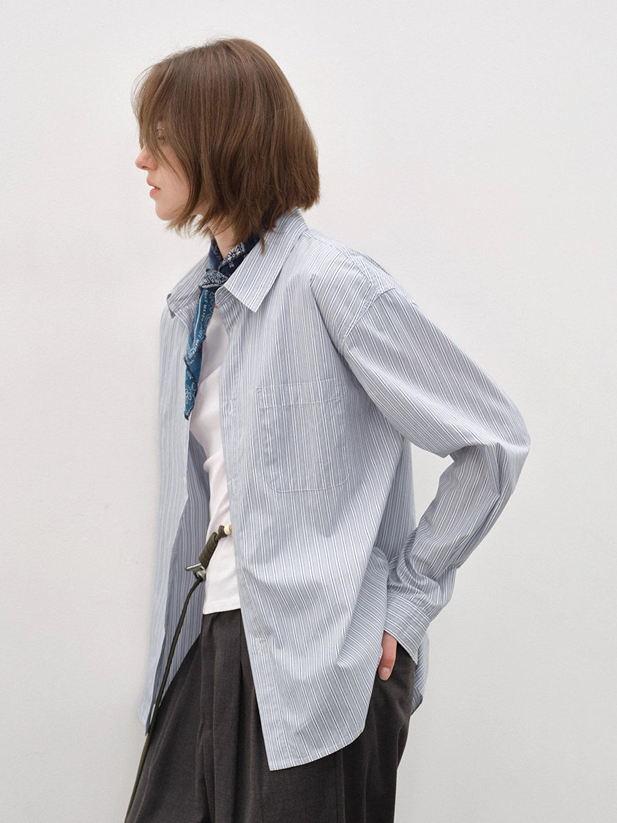 Neutral Simple Striped Shirt   N5840