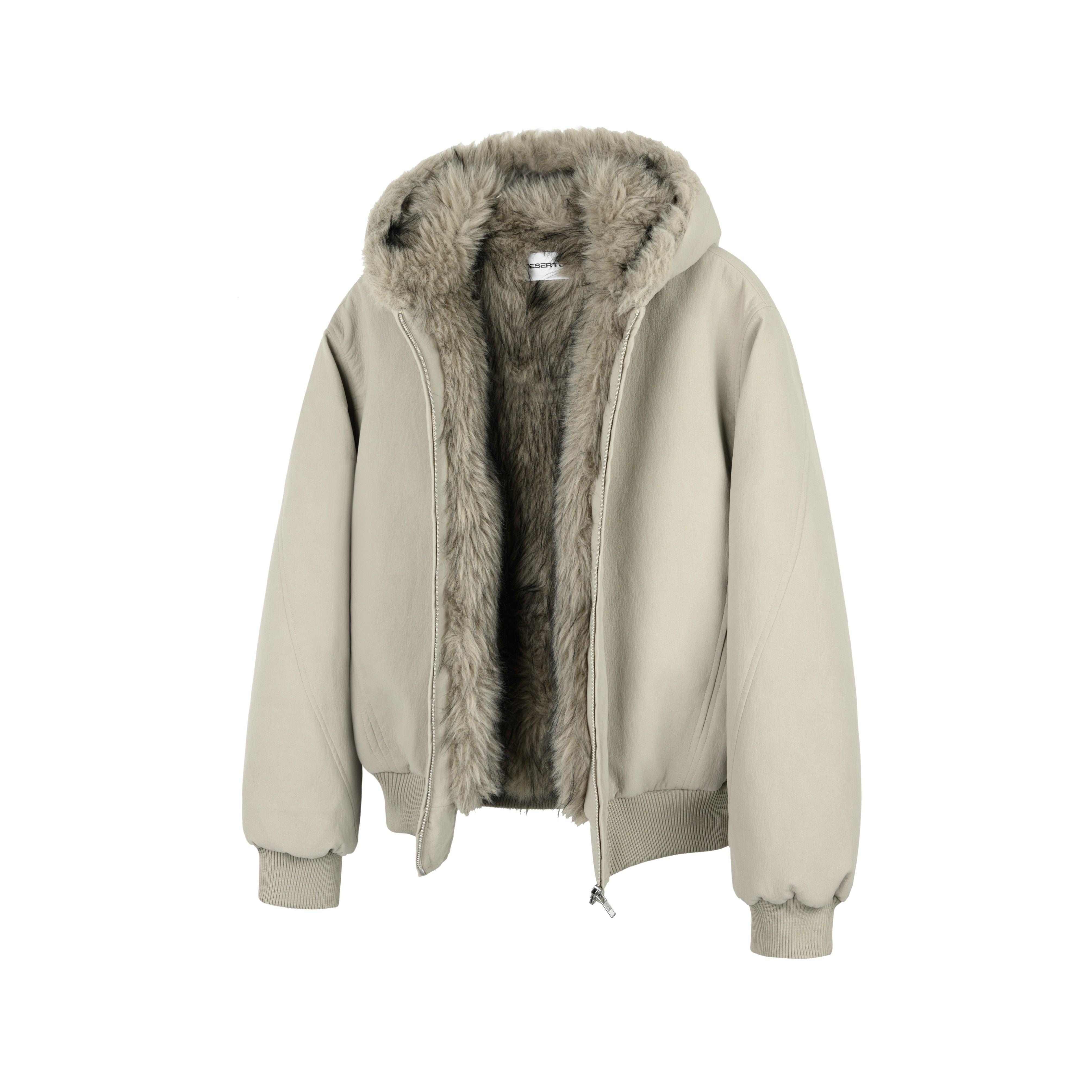 マットレザー調 フーデッド パデッドブルゾン N6463