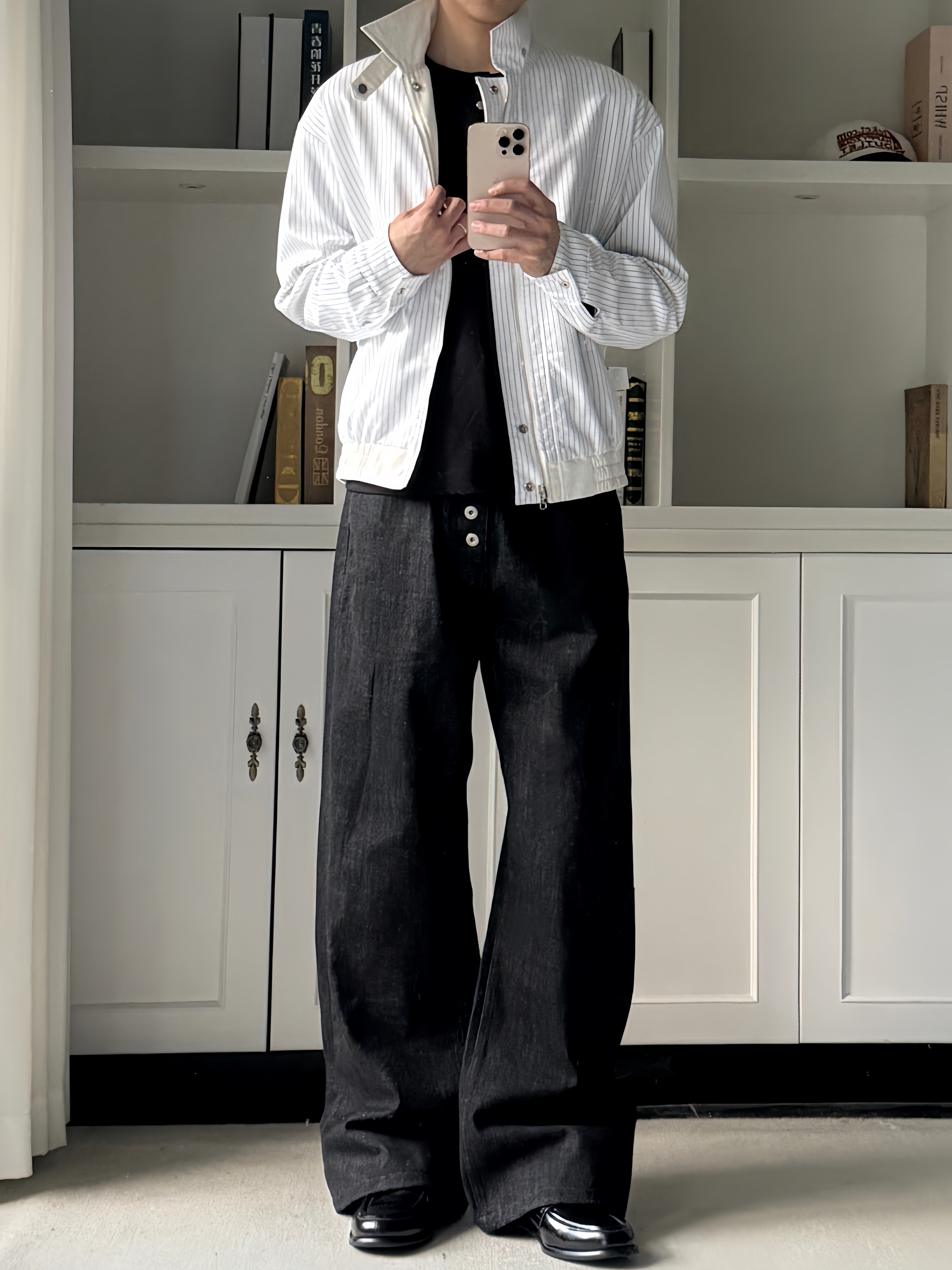 14.8ozトルコ産リジッド・ホースヘアパッチデニム　N6241