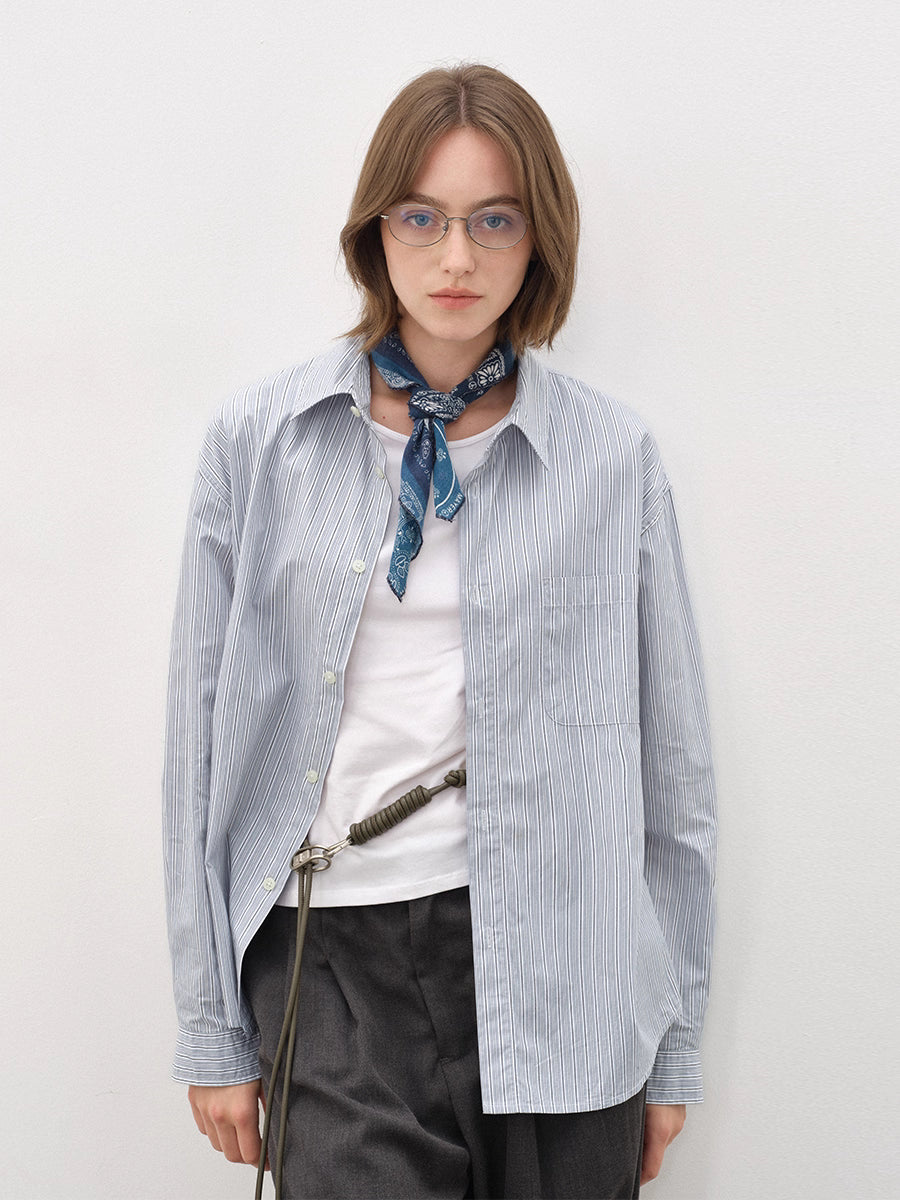 Neutral Simple Striped Shirt   N5840