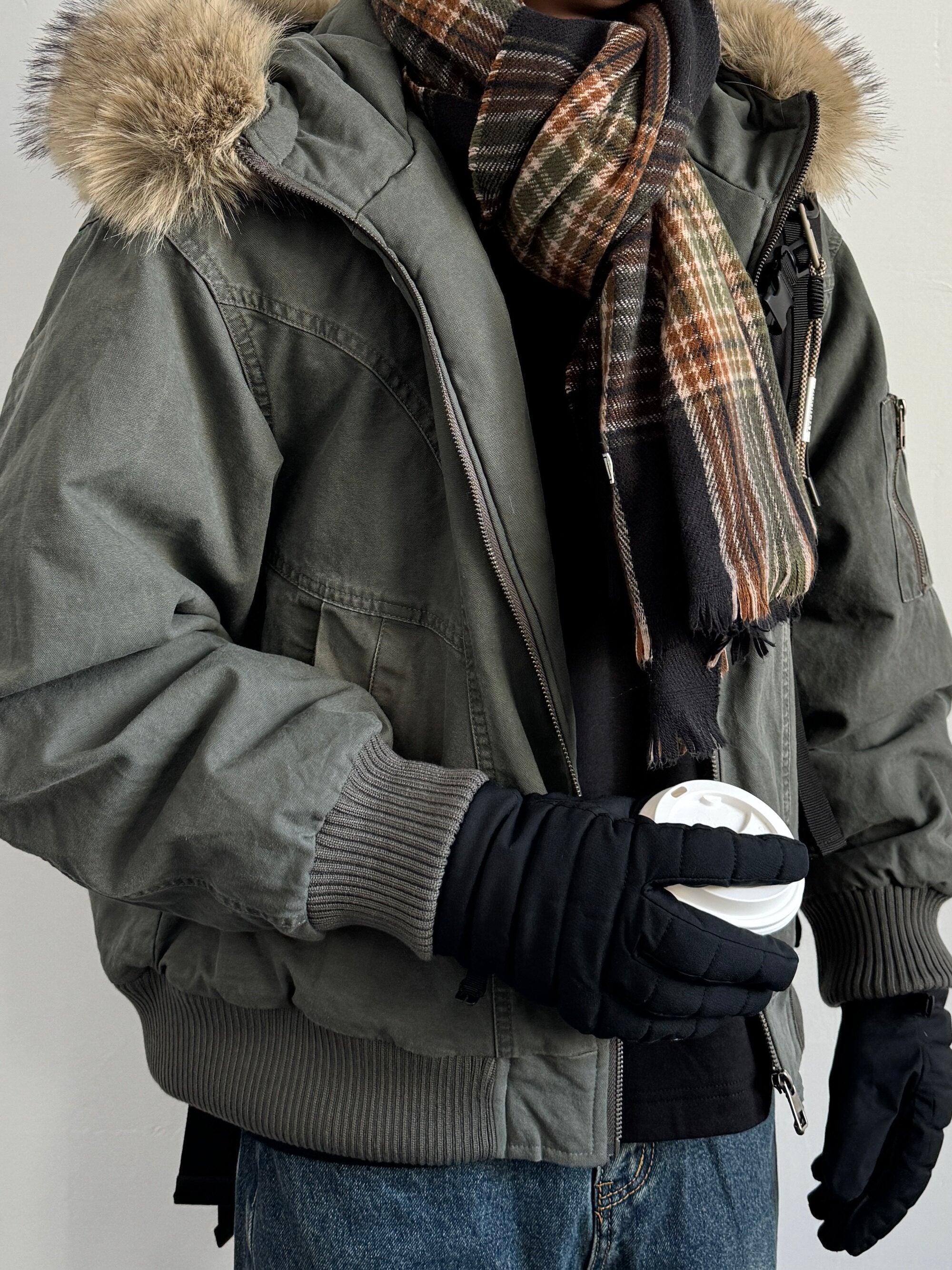 ヴィンテージ調 90ダウンフーディー　N6643