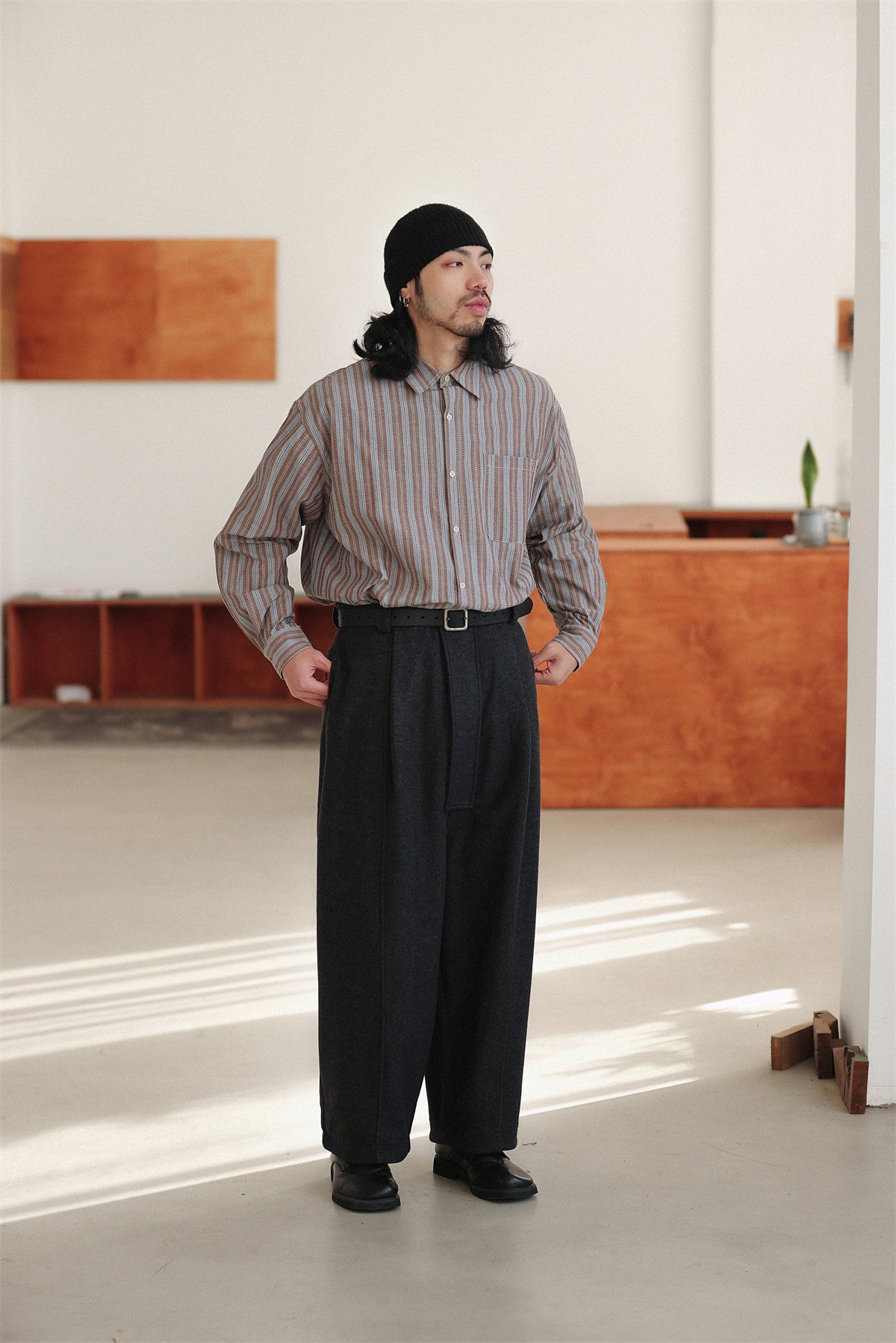 ストライプ オーバーサイズシャツ N6730