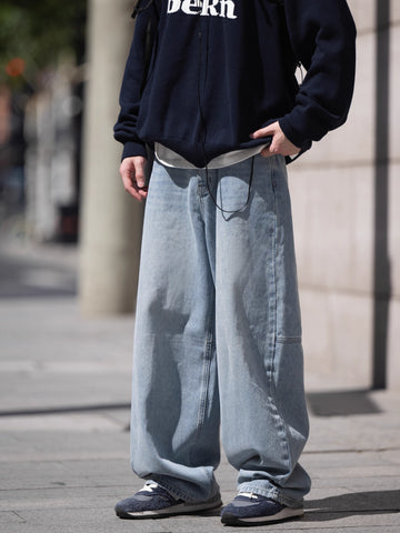 アイスウォッシュ スーパーワイドバギーデニム N5874