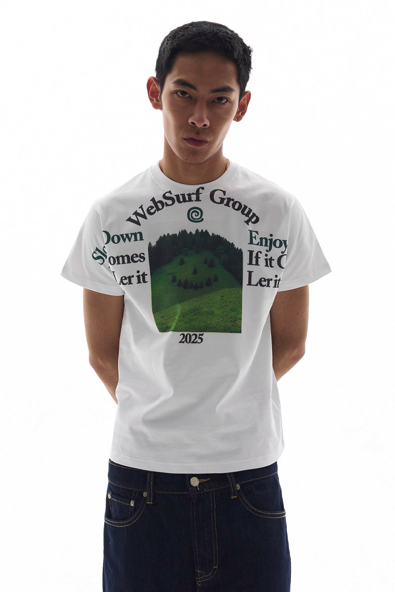 ランドスケープフォト グラフィックTシャツ / Character Print T-Shirt   N5590