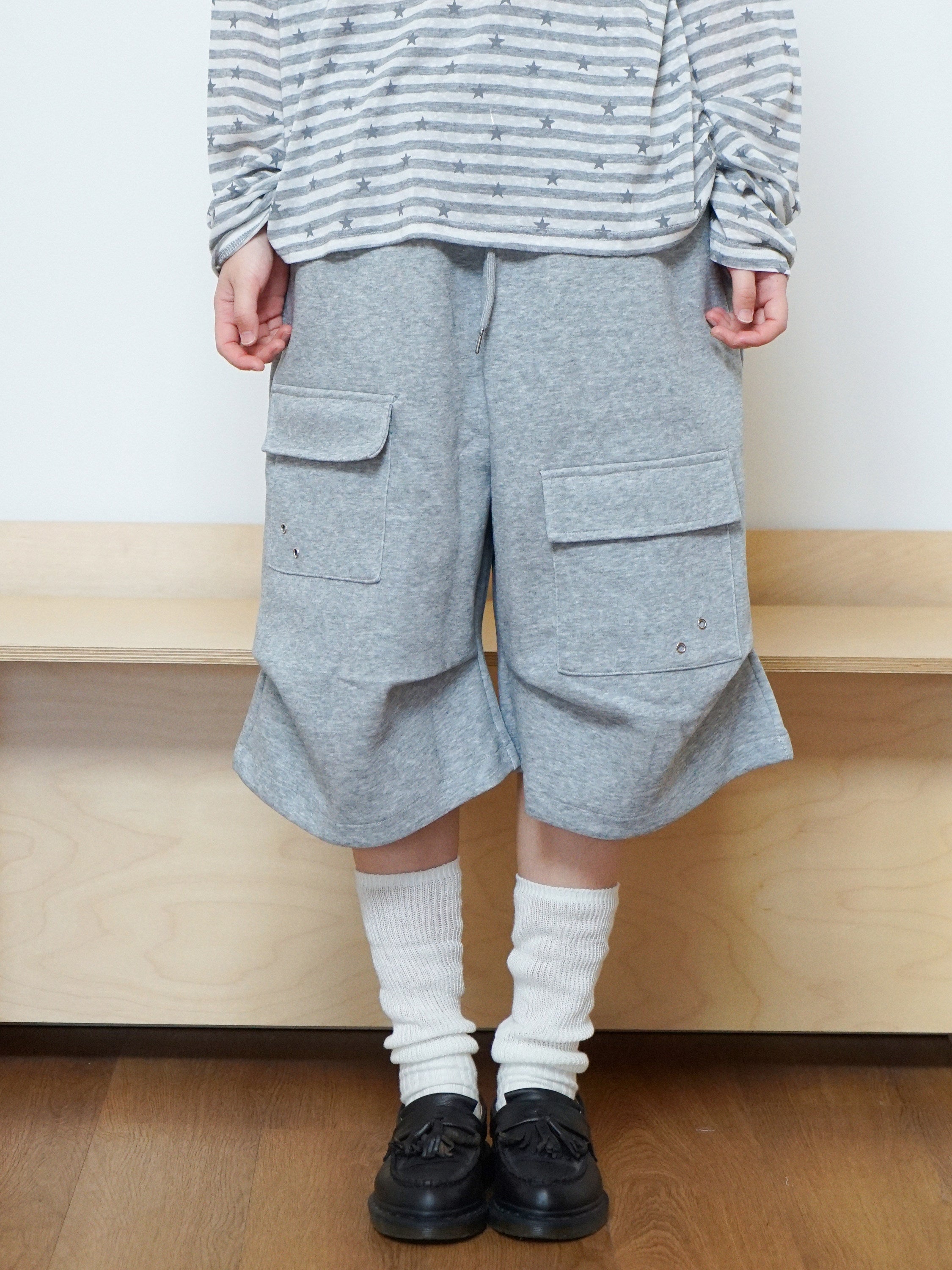 裾タックワイドカーゴクロップドパンツ  N6780