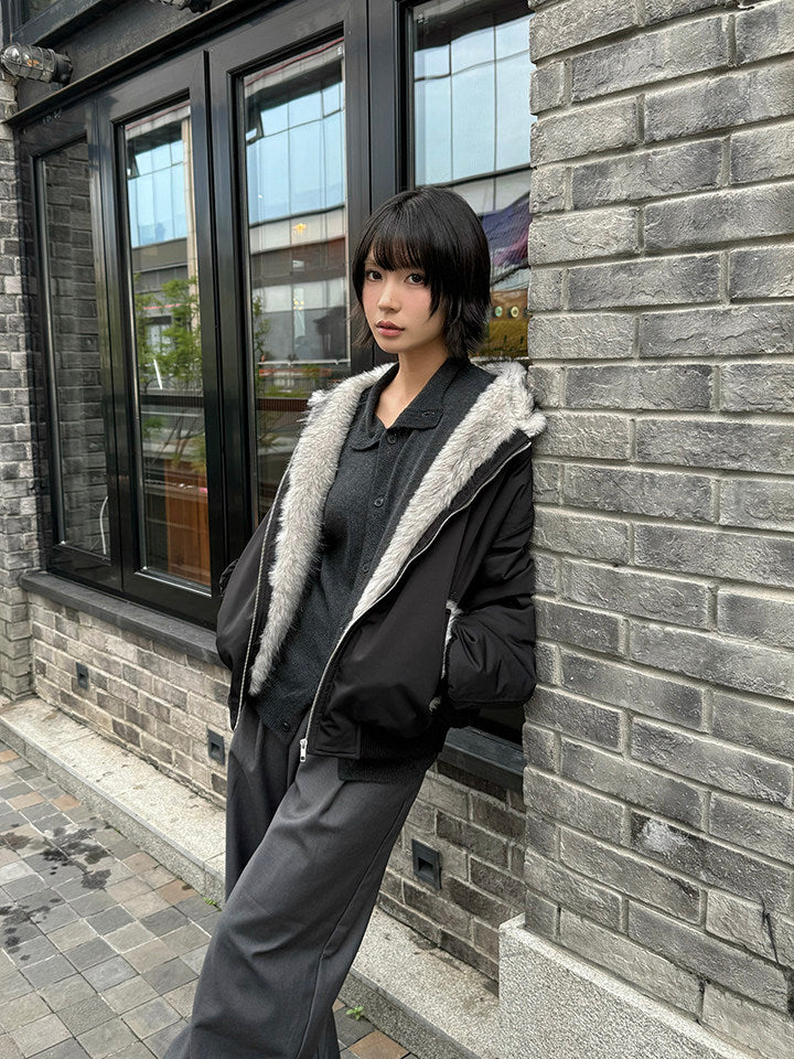 【機能性ウェア】1500g中綿 “防寒”ショートパフジャケット　N6519