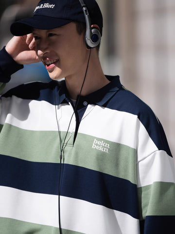 90s風ワイドボーダー ビッグラガーシャツ N5878