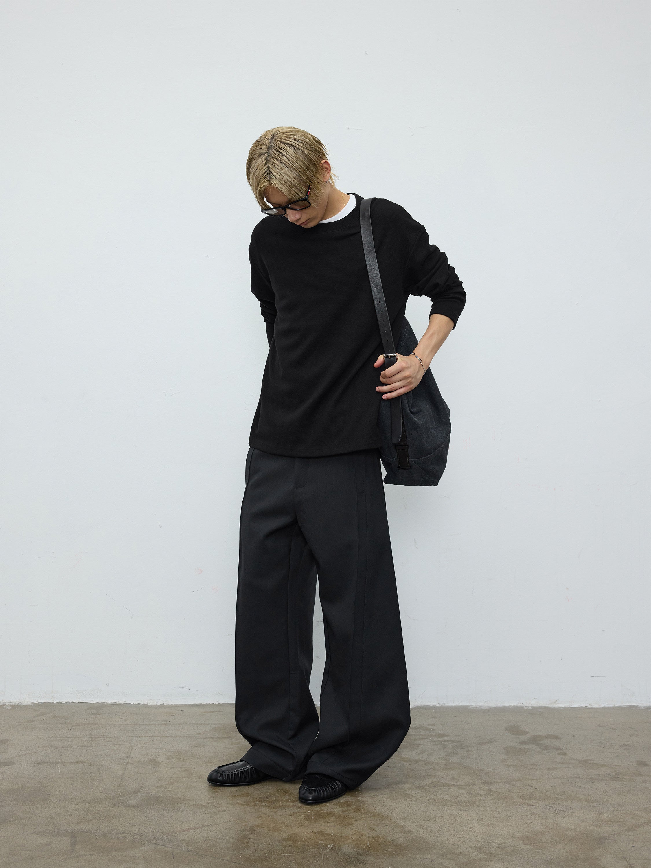 プリーツキルティング テーパードスラックス　N6474