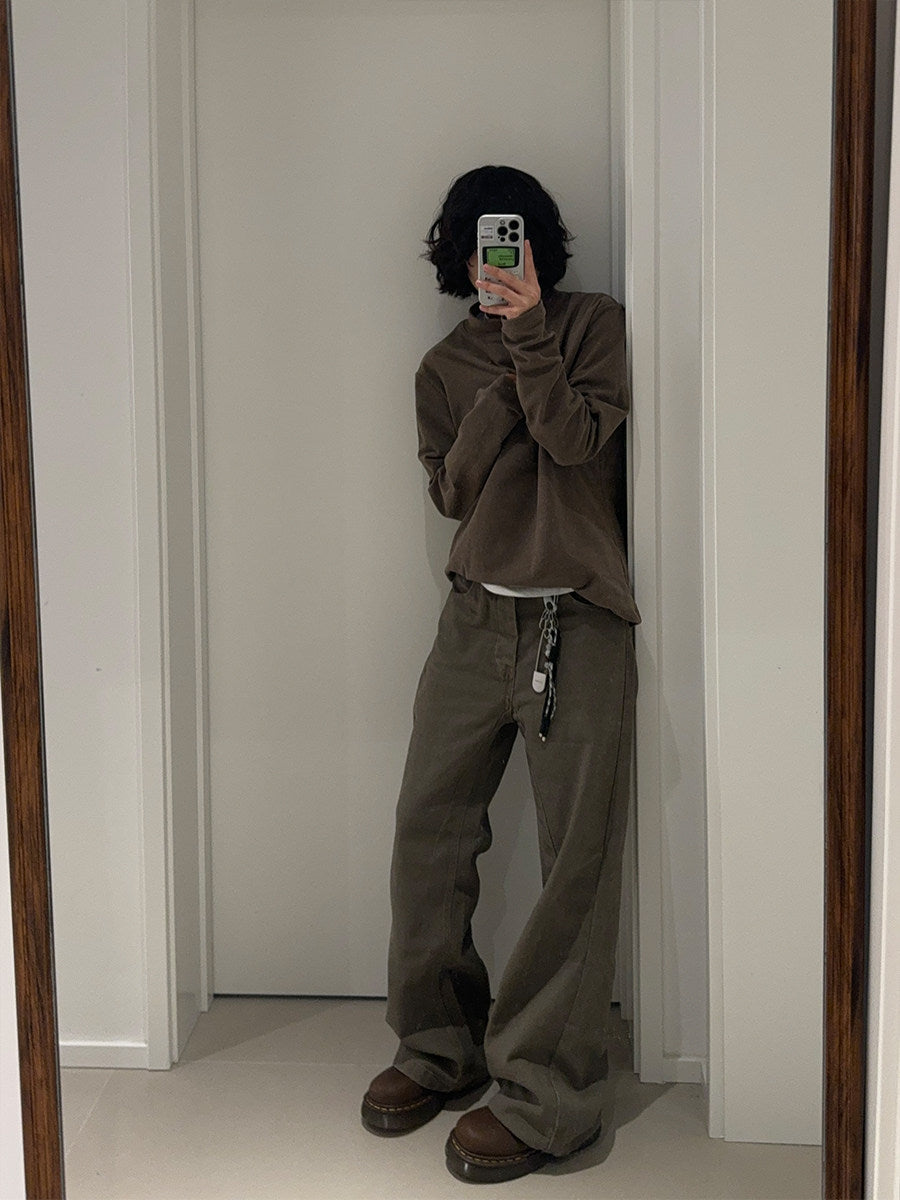 ヴィンテージブラウン クリーンフィットデニム　N6534