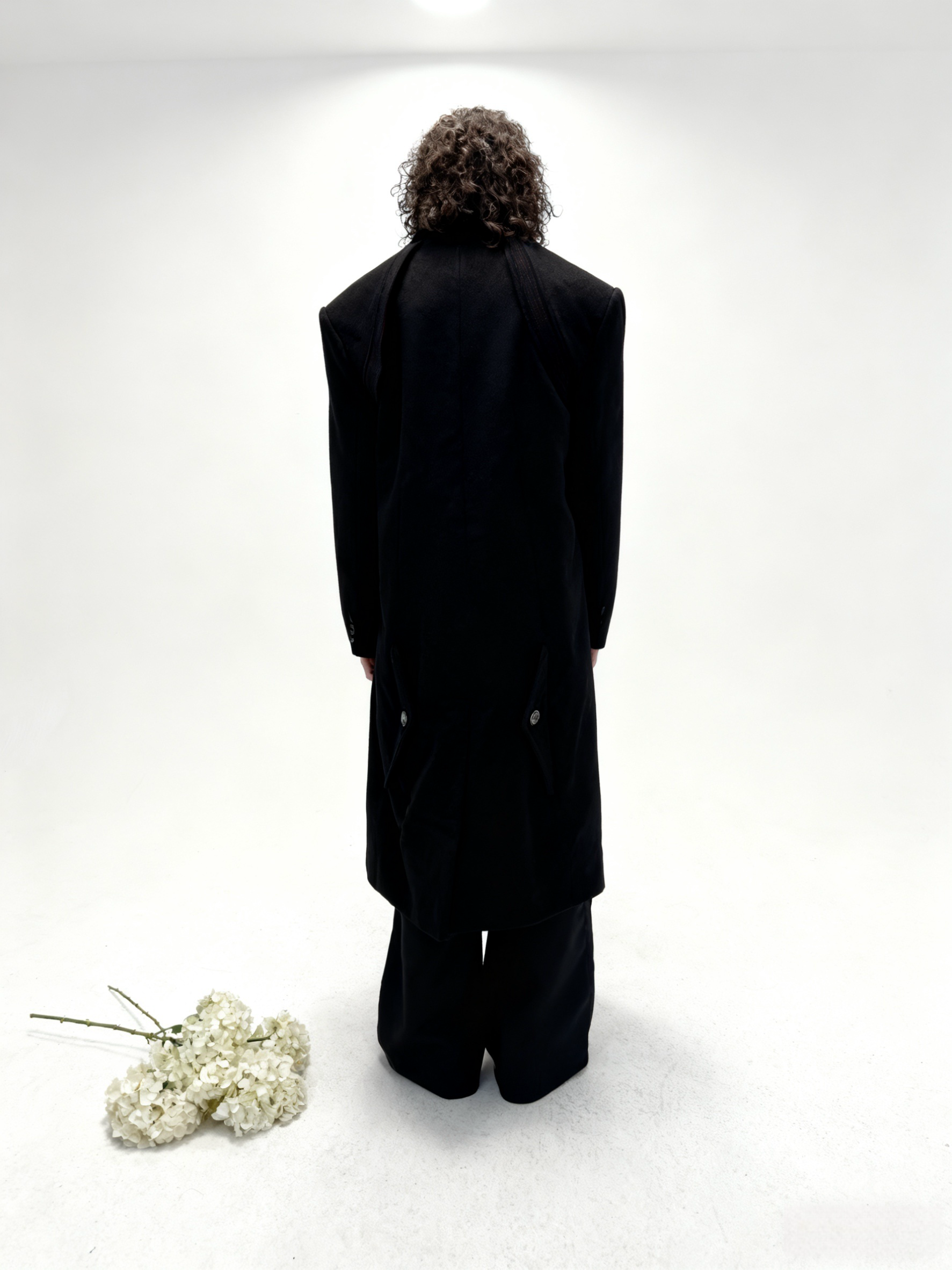 ウールブレンド・レイヤードヨーク・マキシ丈コート N6231