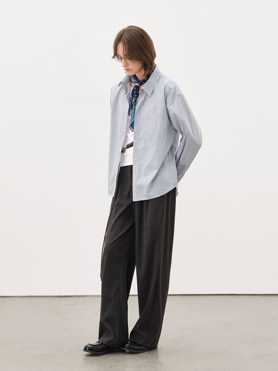 Neutral Simple Striped Shirt   N5840