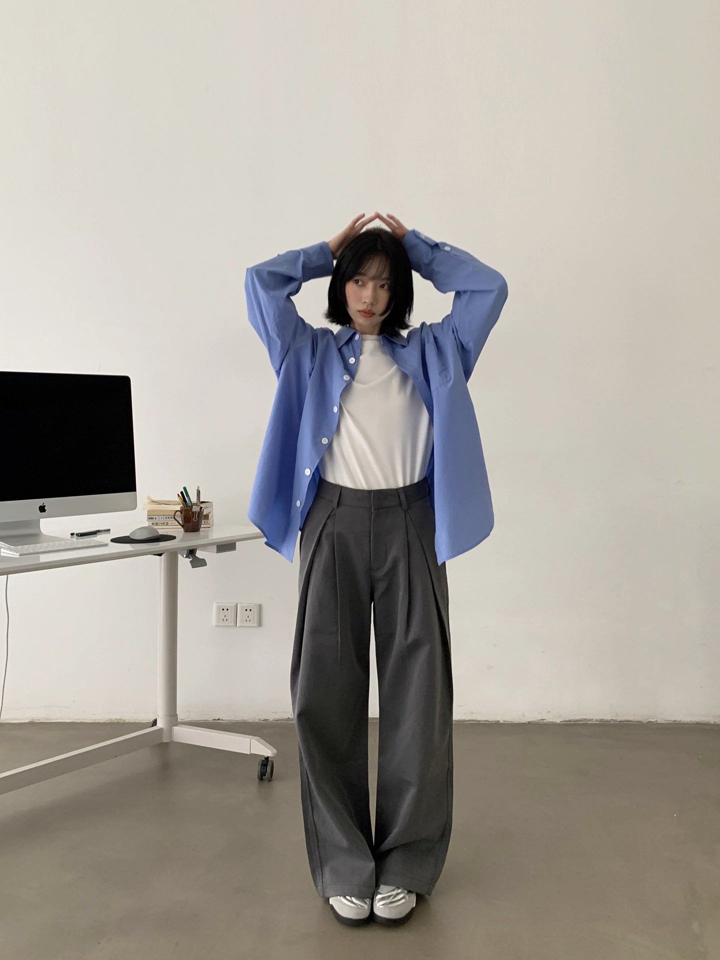 極上の肌触り。「とろみ」ビッグシャツ N5967