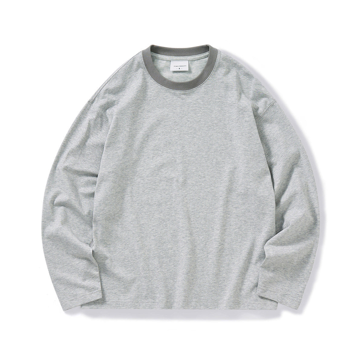 ヴィンテージ細ボーダー 配色クルーロングT　N6545