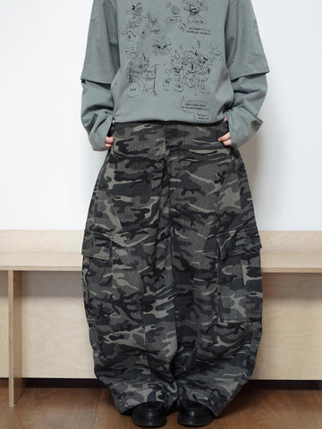 カモフラージュ・カーブデニムカーゴパンツ N6039