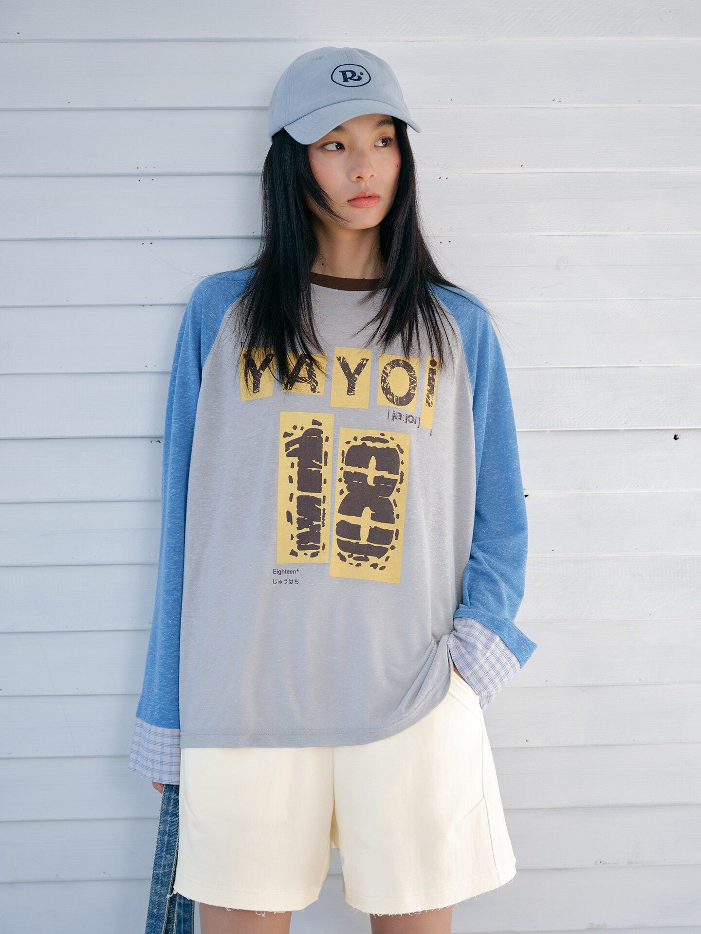 リネン混 スノーテクスチャー ラグランTシャツ N6936