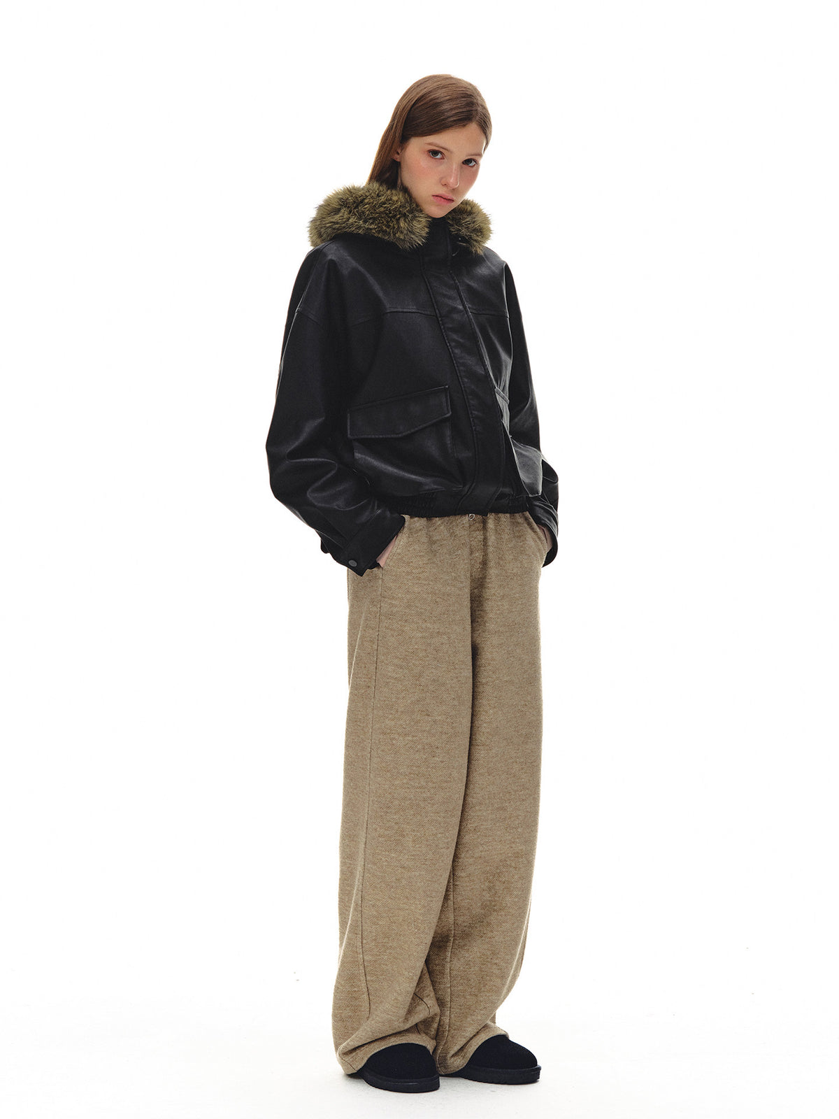 ドレープワイドニットイージーパンツ　N7369