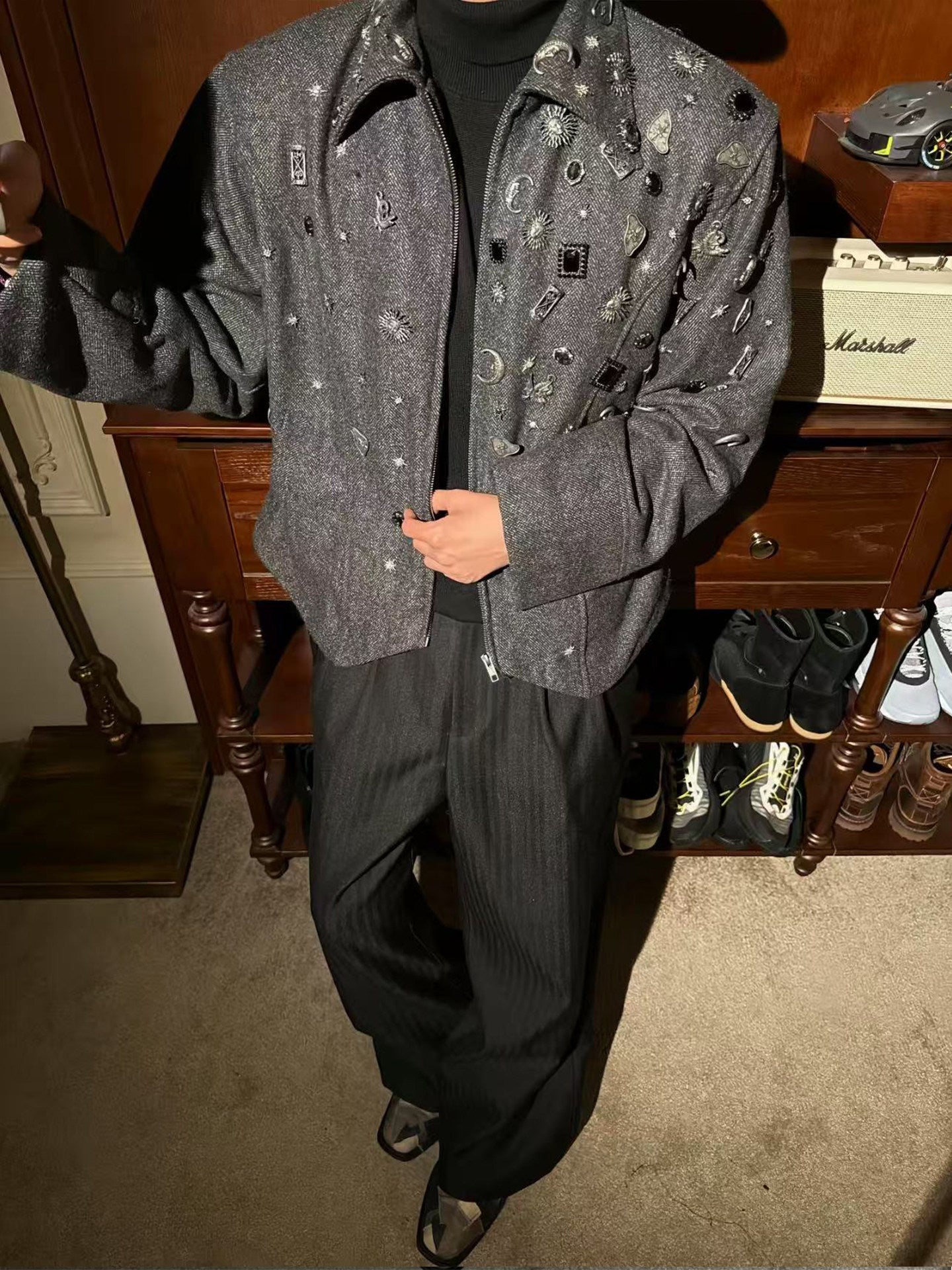 ストライプAライン タックワイド TRスラックス　N6416