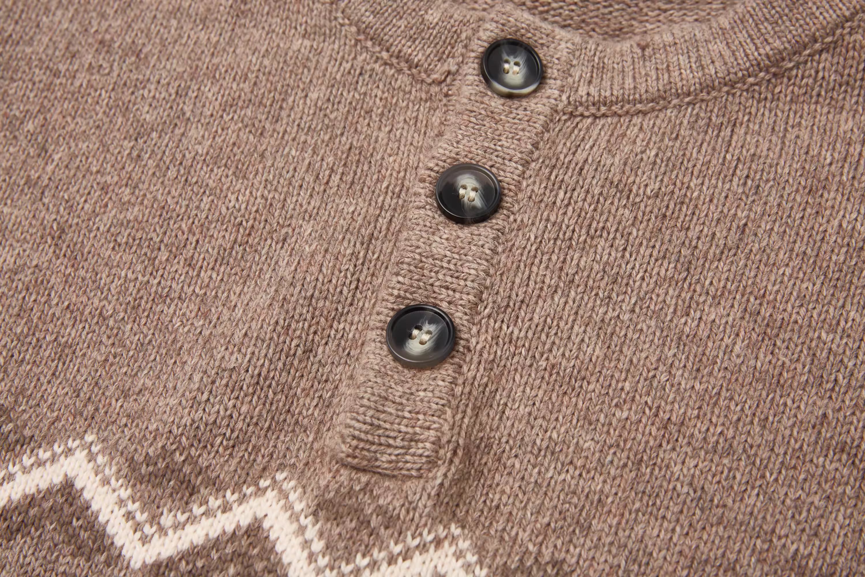 ペンギンモチーフ・フェアアイルヘンリーニット N6037