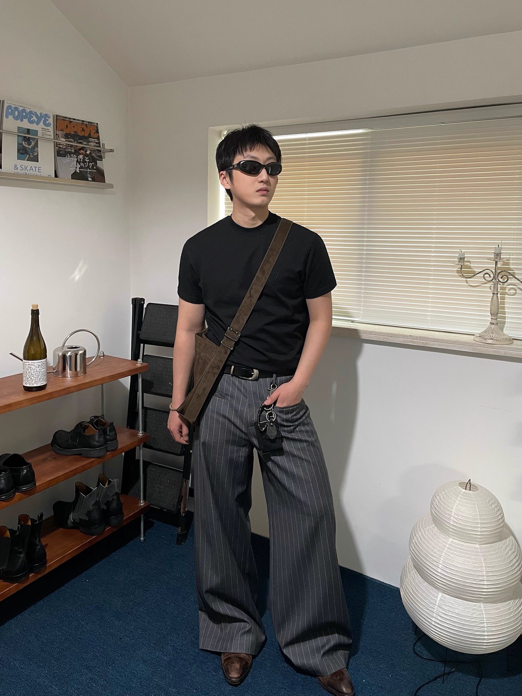 スエードメッセンジャーバッグ レザー / Suede Messenger Bag N5567