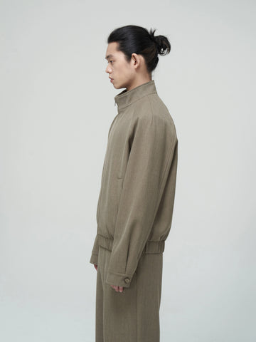 ファブリック・スタンドカラージップブルゾン N6111