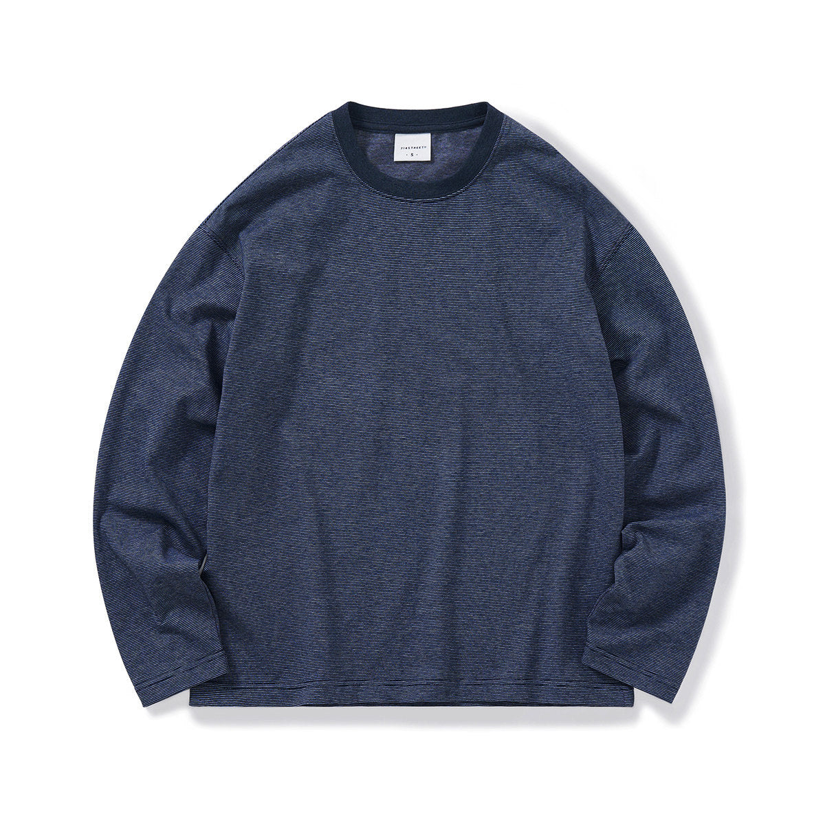 ヴィンテージ細ボーダー 配色クルーロングT　N6545