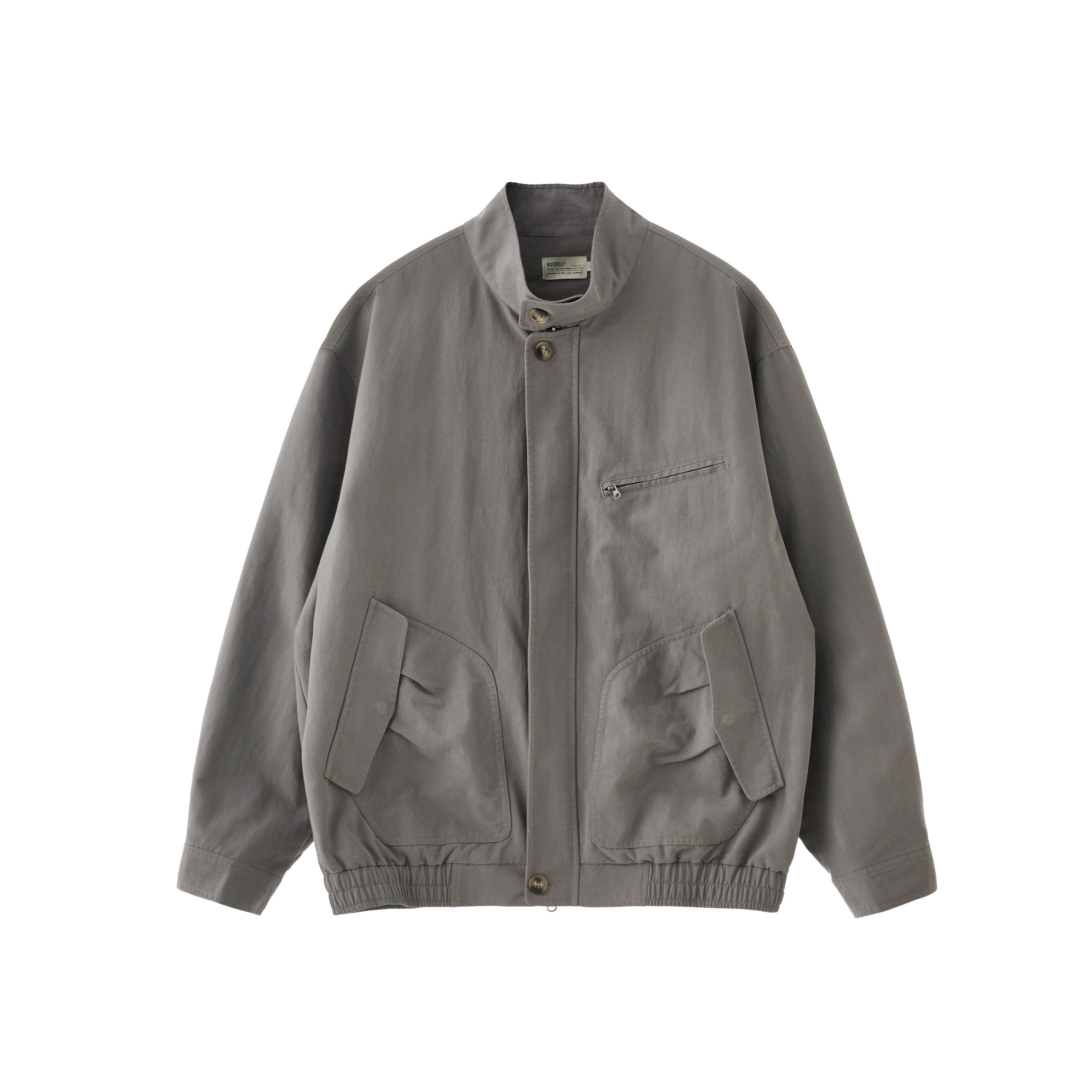 ウォッシュド 立ち襟ショート ライダースジャケット　N6528