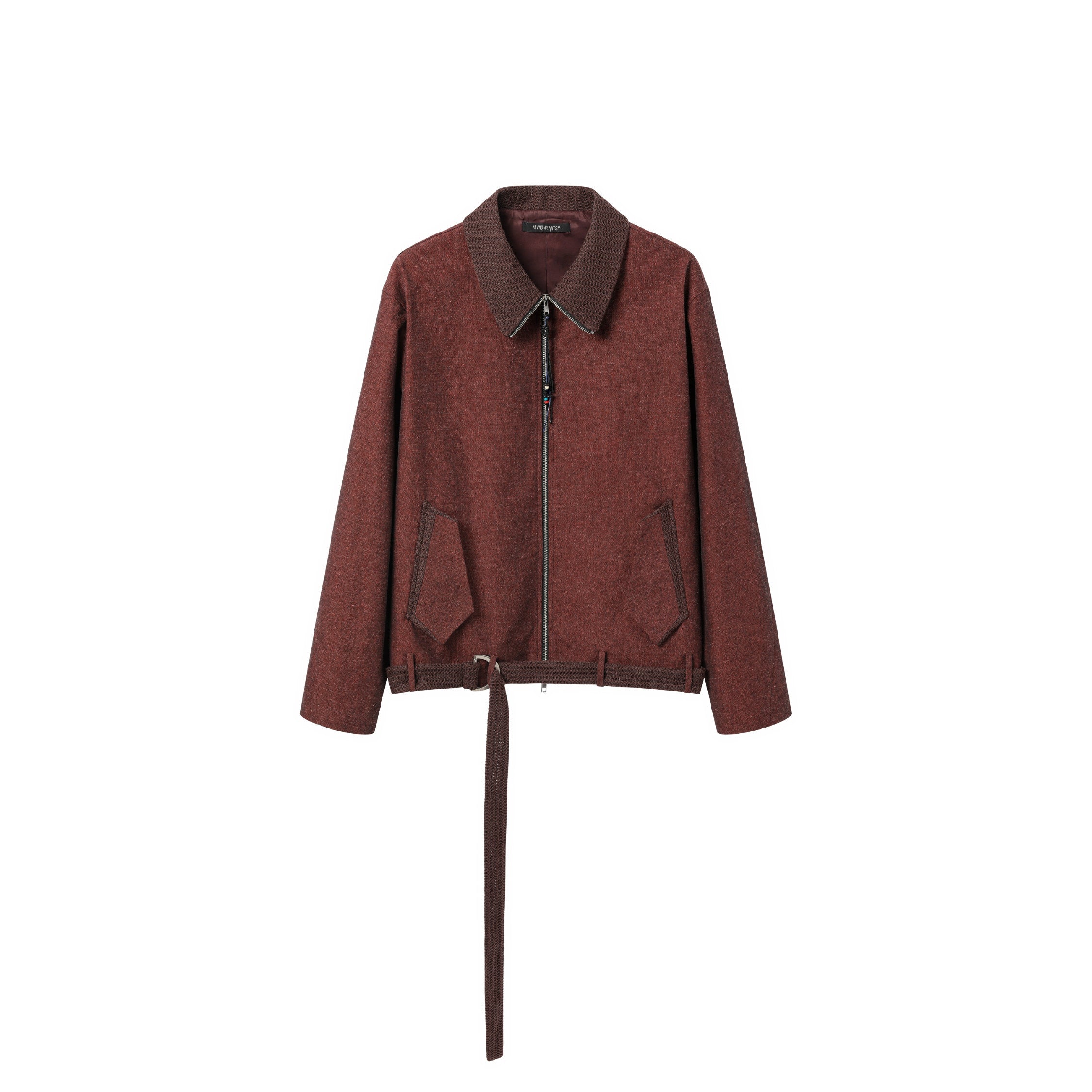 リネン×ピマコットン 民族タッセル ベルトジャケット N6563