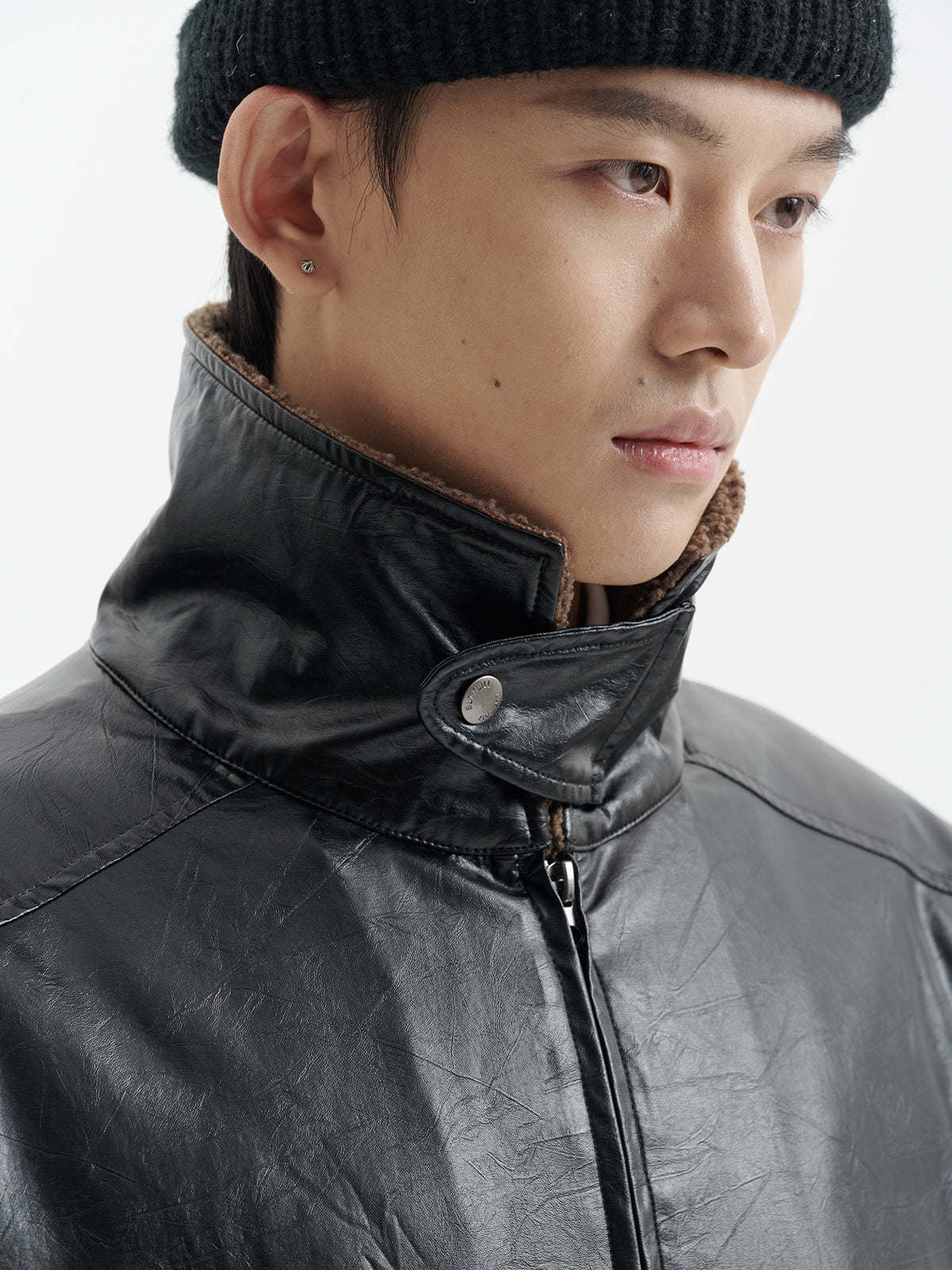 ヴィンテージPU×ボアライナー通勤ブルゾン N6291