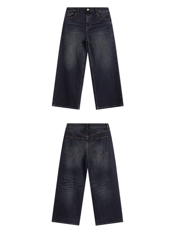 ヴィンテージウォッシュ ワイドデニムパンツ N5944