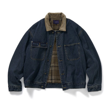 裏地付きコーデュロイ襟デニムジャケット N5931