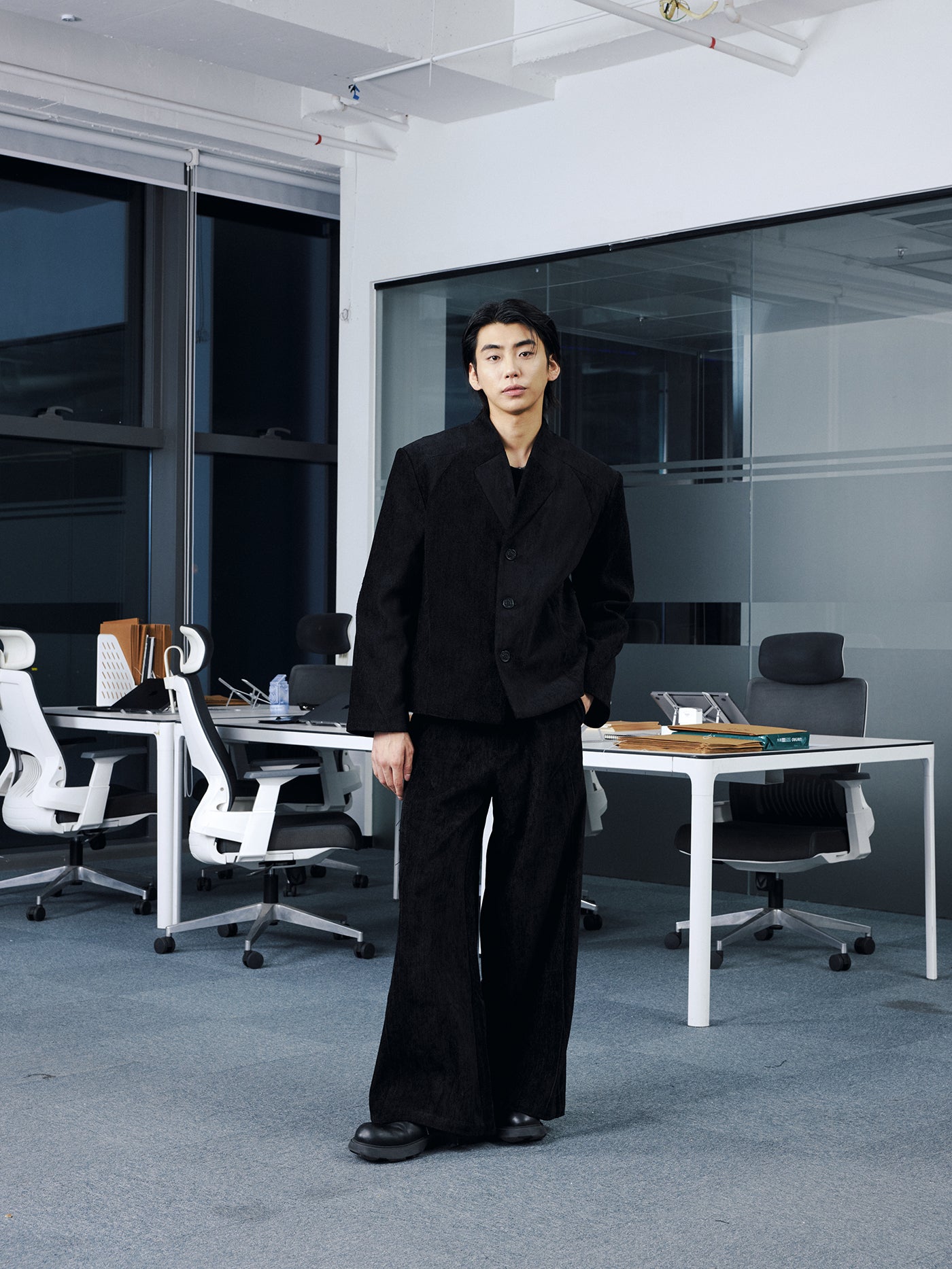 クラックシームワイドトラウザーズ　N6193