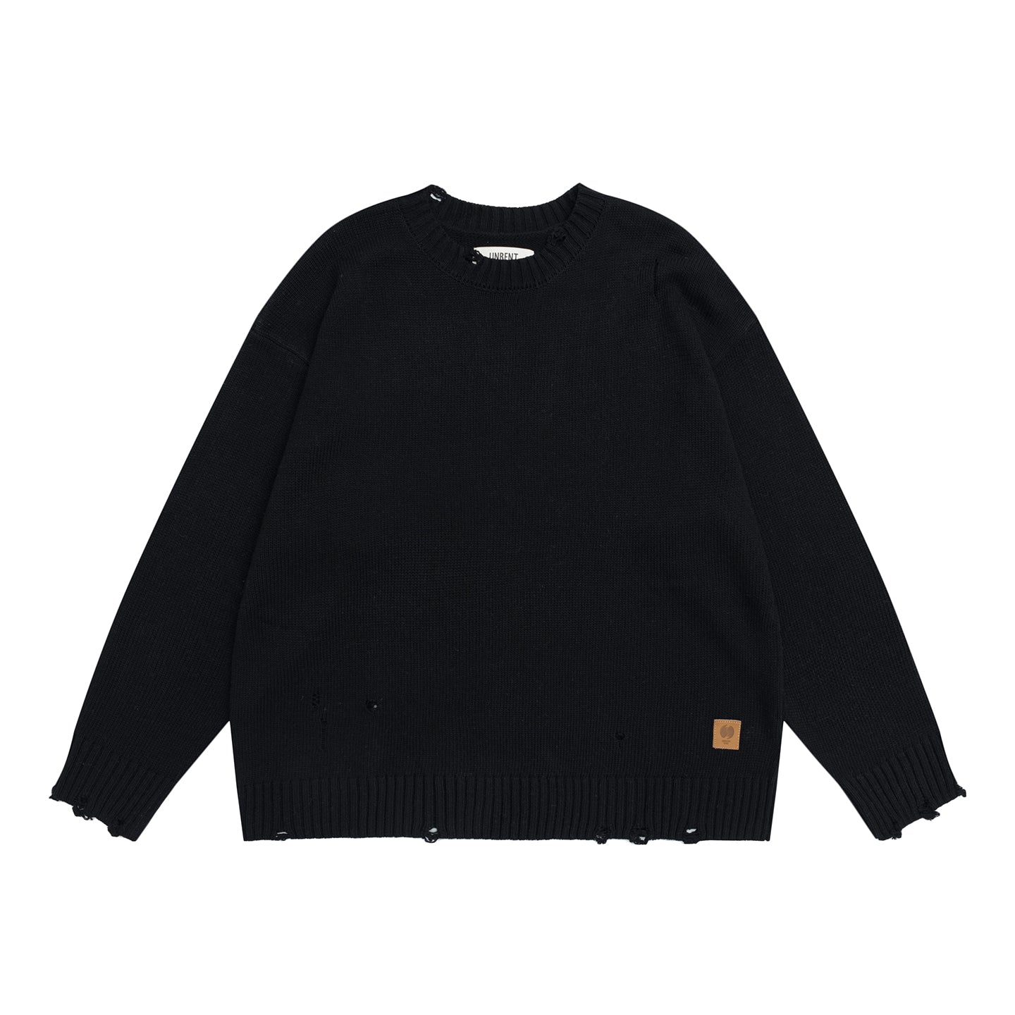 ダメージ加工ウール混 リラックスニットセーター N6257